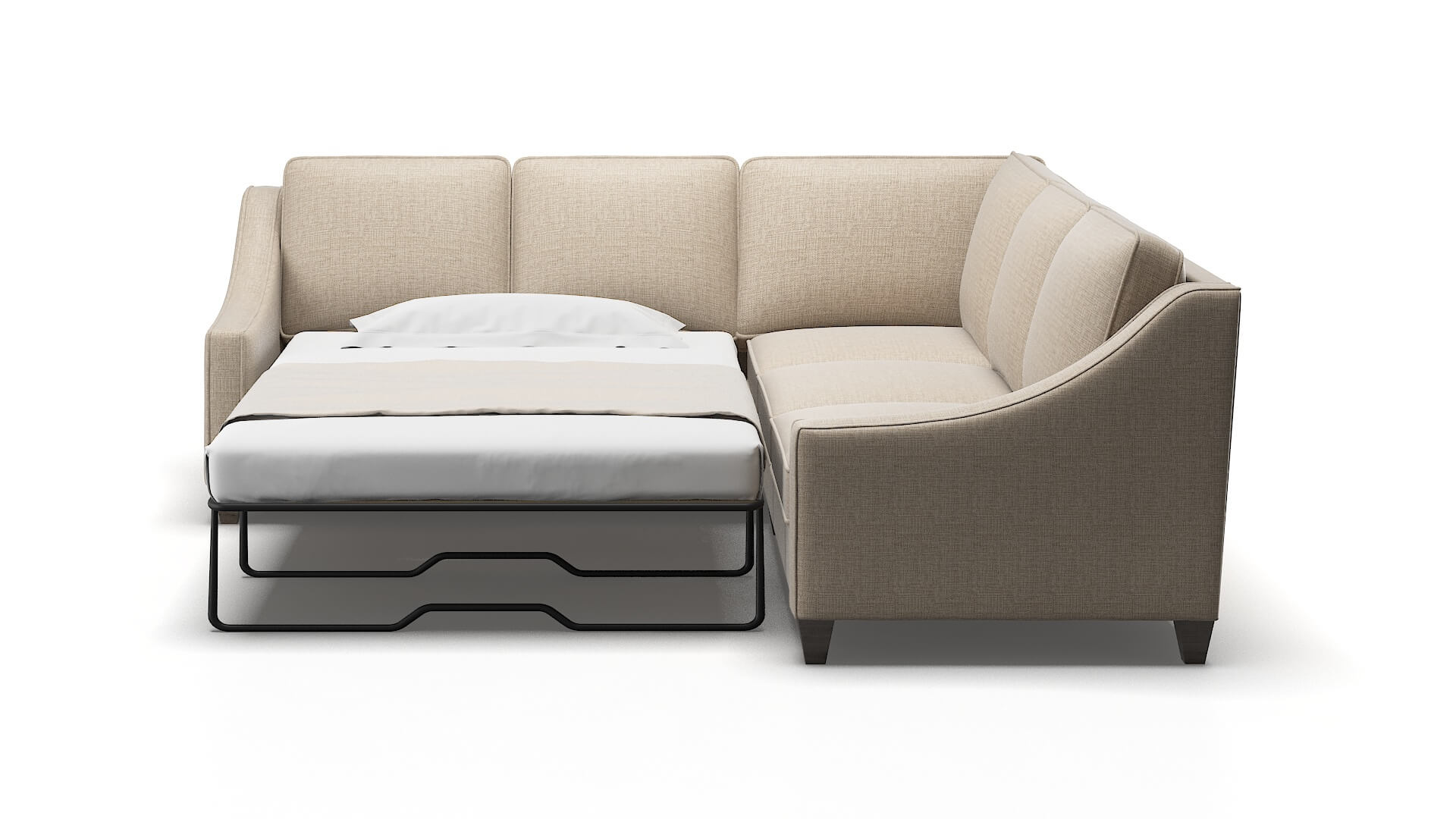 Sanda Sosoftness 74 Sectional Sleeper Espresso legs 1