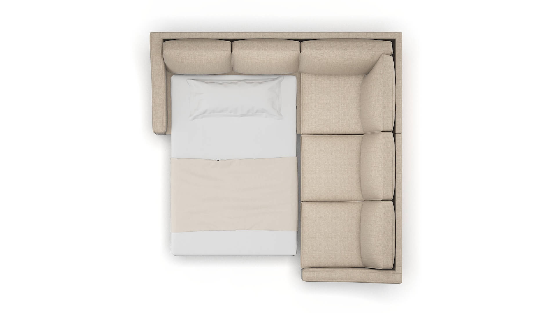 Sanda Sosoftness 74 Sectional Sleeper Espresso legs 3