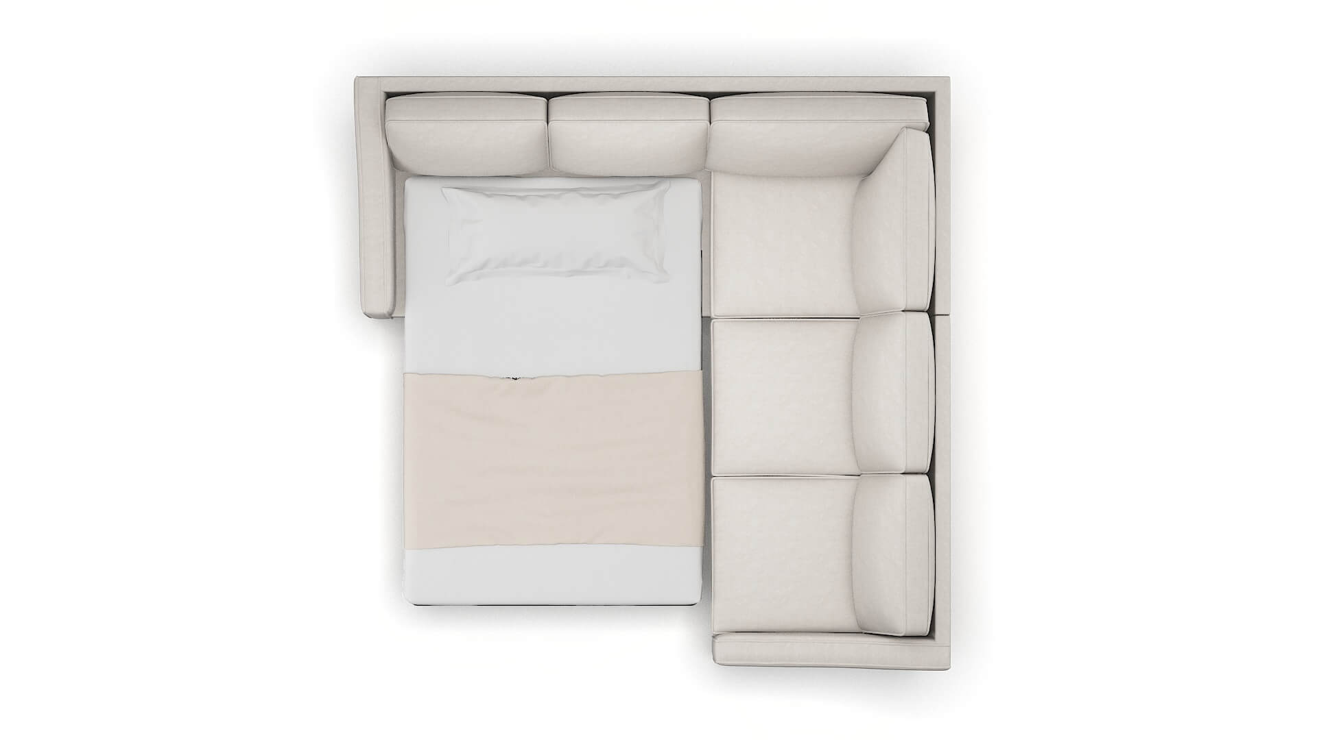 Sanda Suave Dove Sectional Sleeper Espresso legs 3