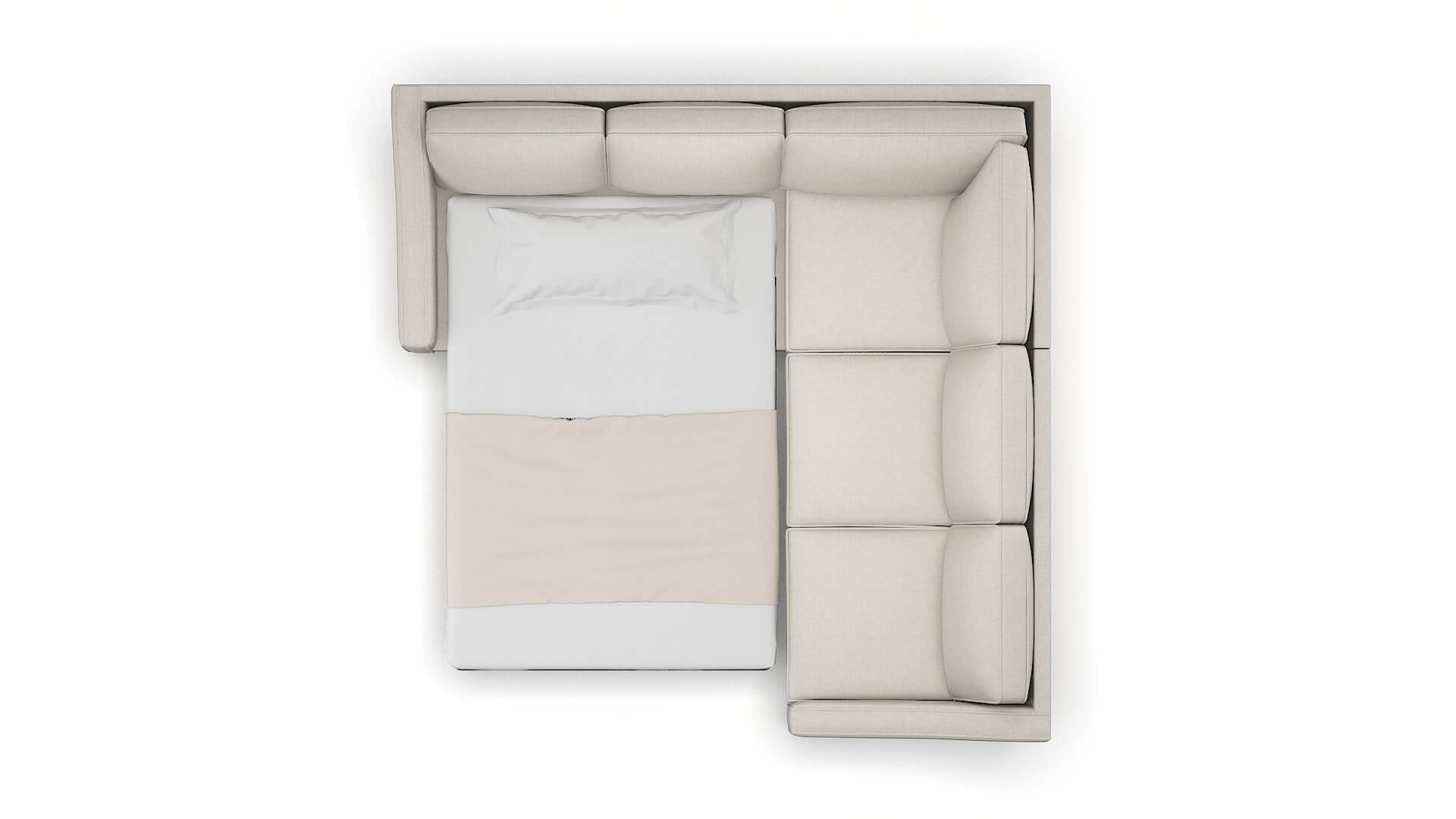 Sanda Terrain Natural Sectional Sleeper Espresso legs 3