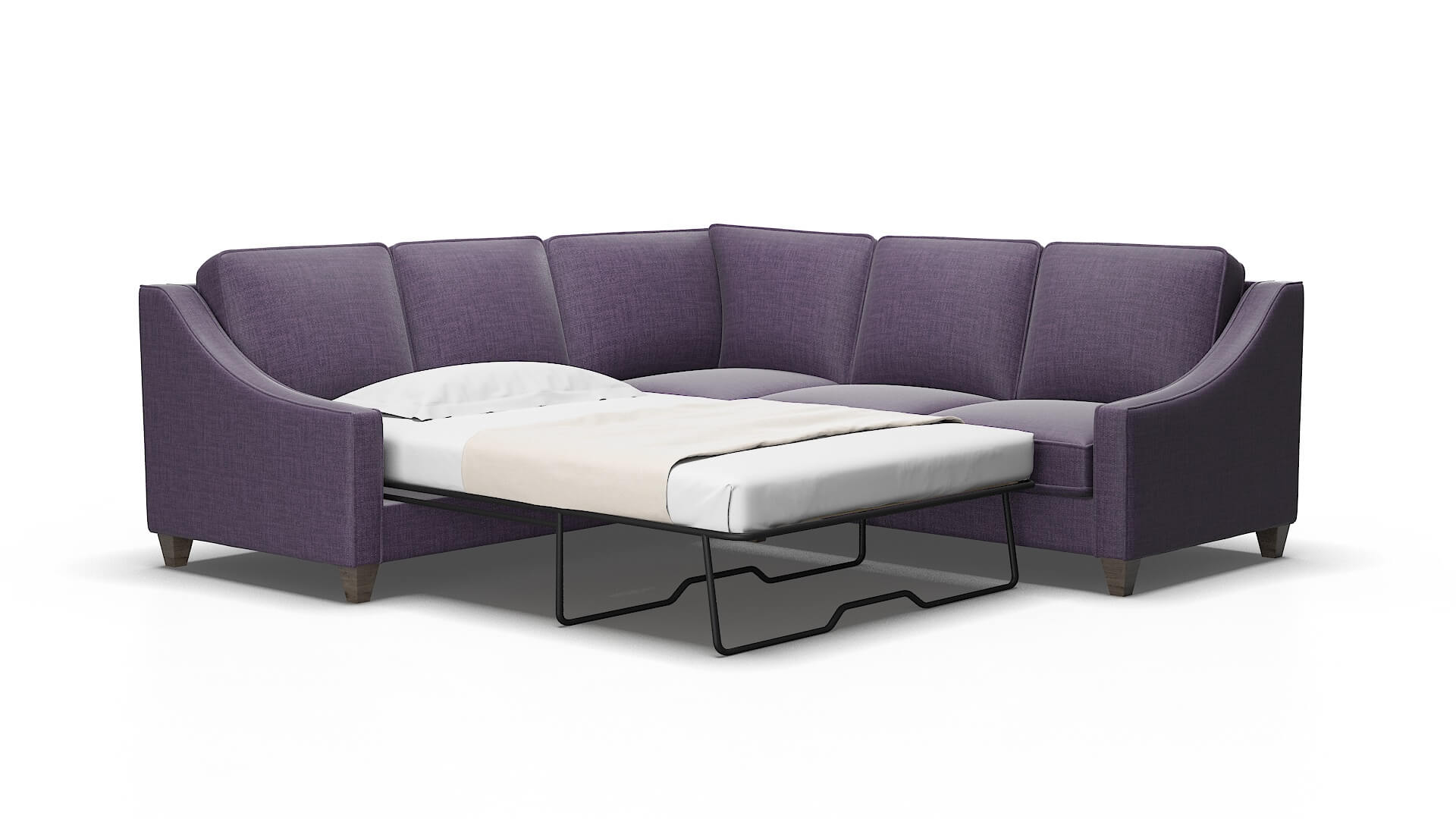 Sanda Tess blackberry Sectional sleeper Espresso Legs  2