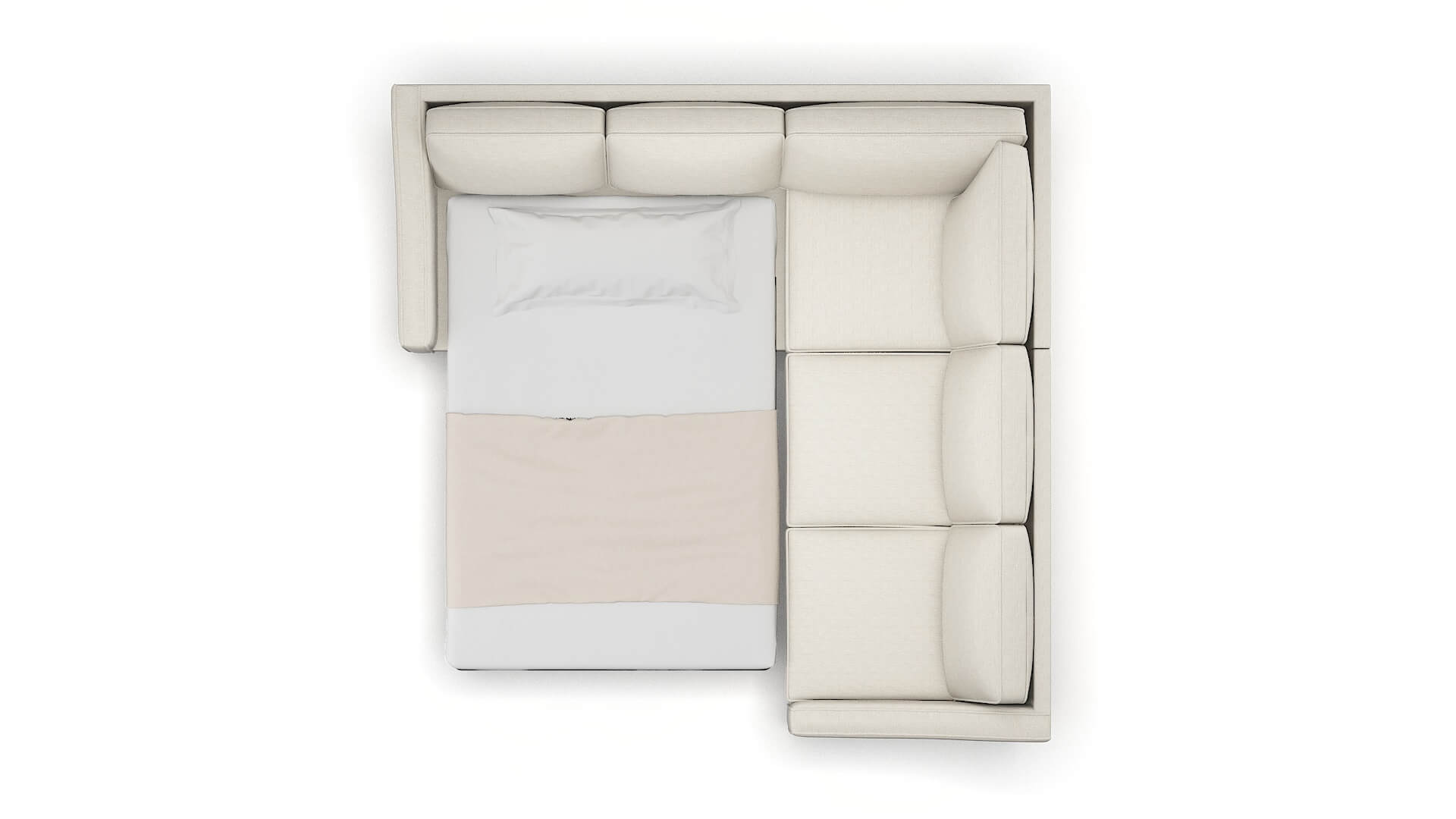 Sanda Venus Cream Sectional Sleeper Espresso legs 3