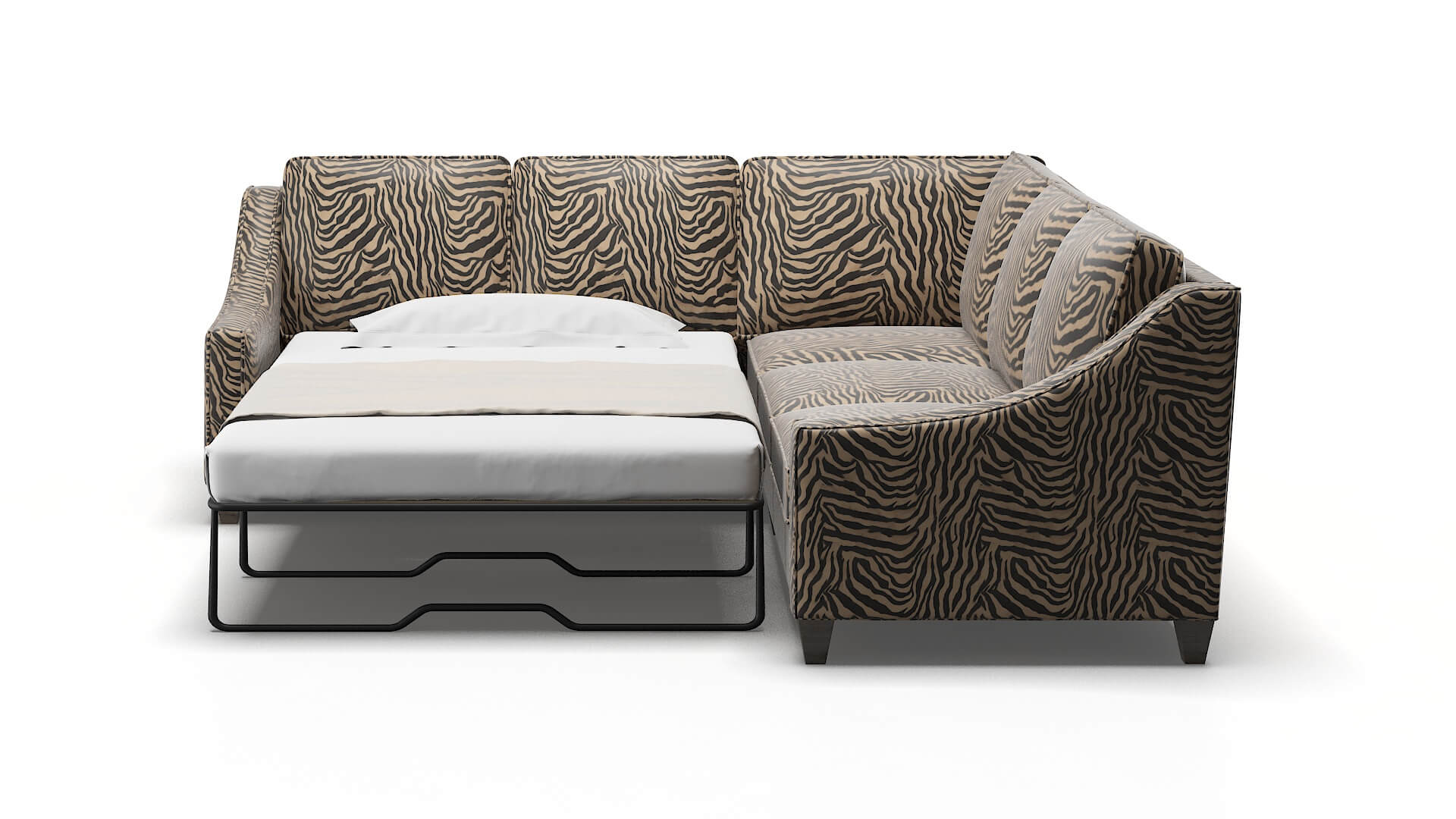 Sanda Zambia Coffee Sectional Sleeper Espresso legs 1