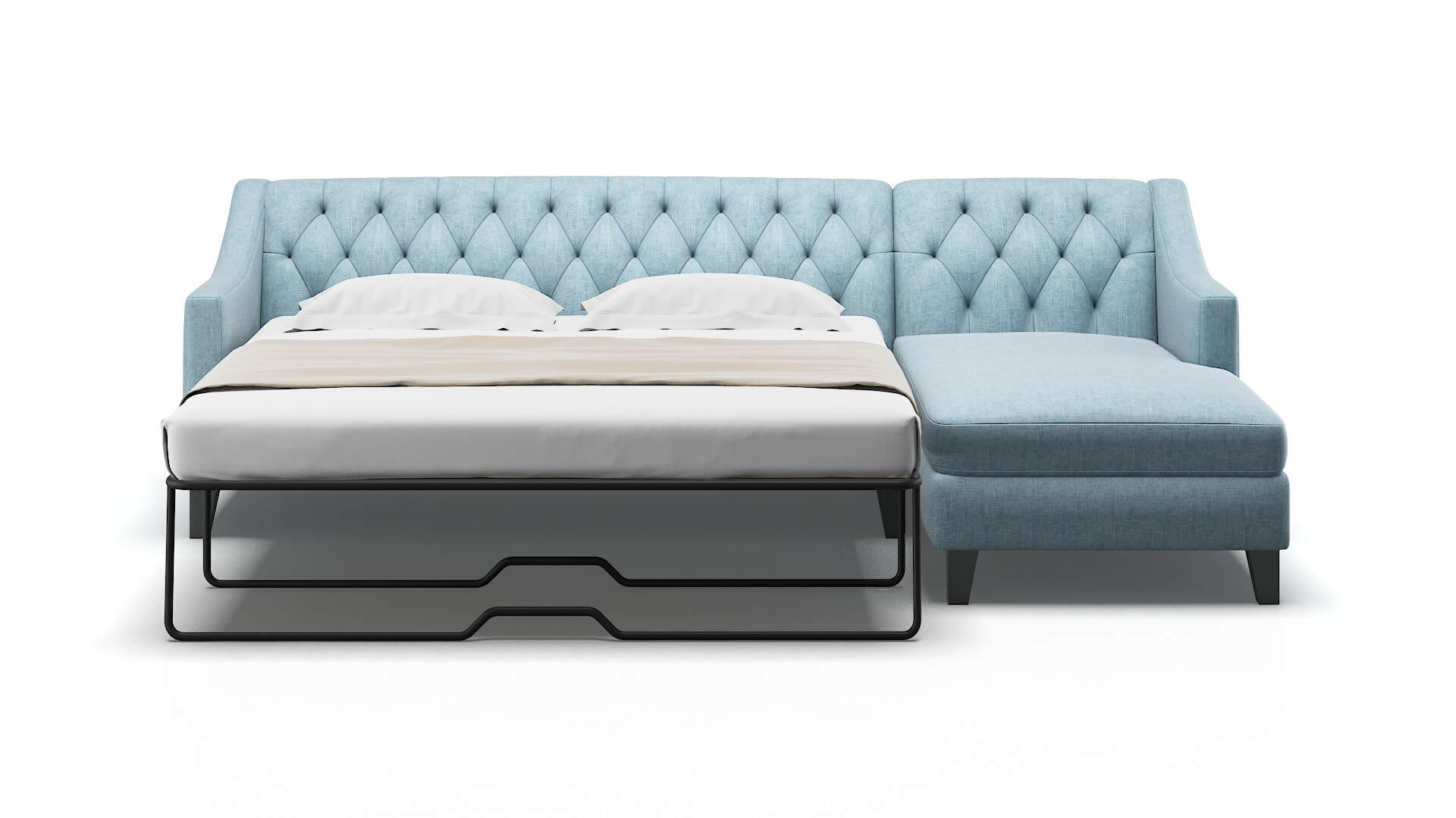 Seville Atlas Turquoise Panel Sleeper Espresso legs 1