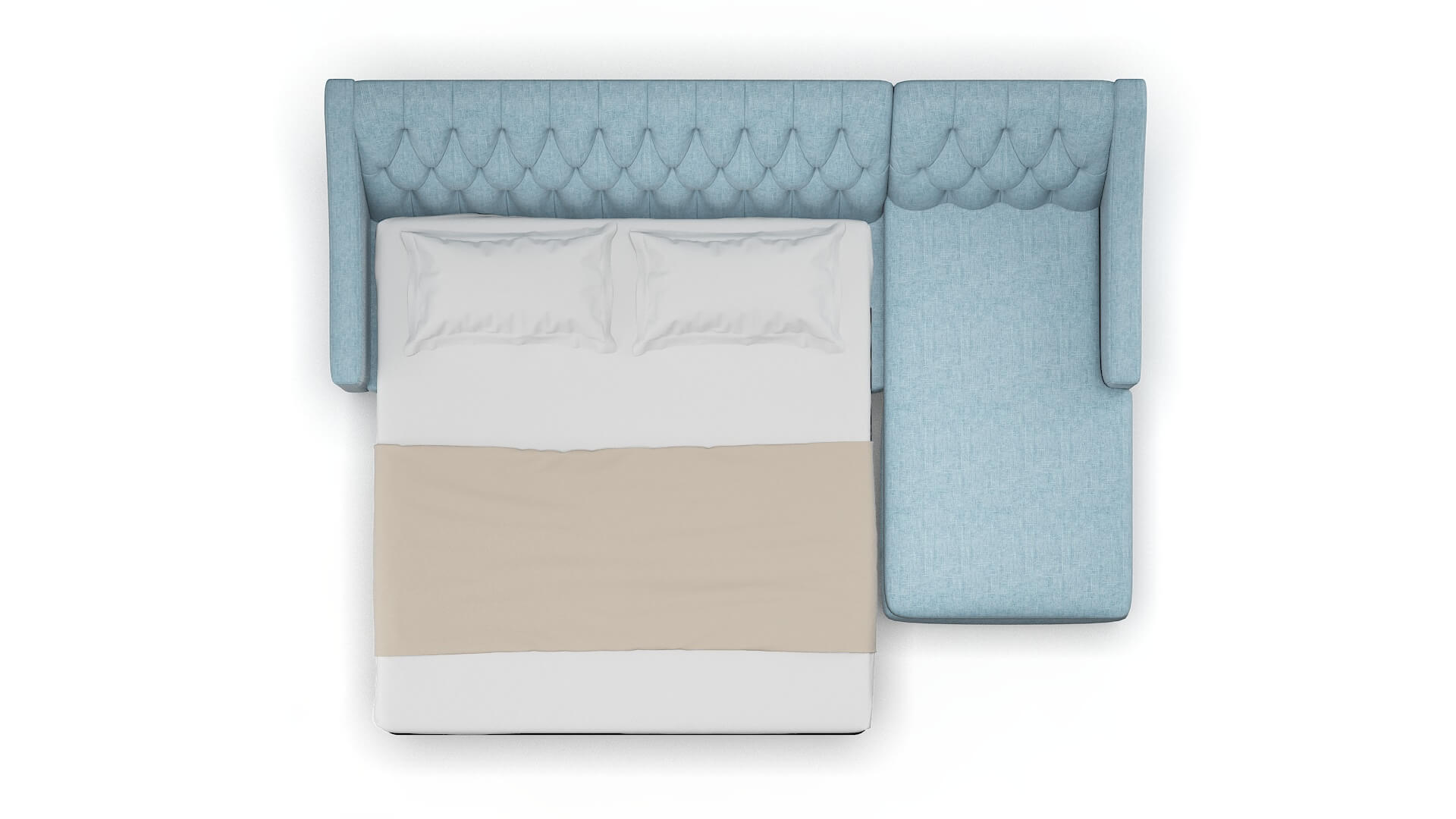 Seville Atlas Turquoise Panel Sleeper Espresso legs 3