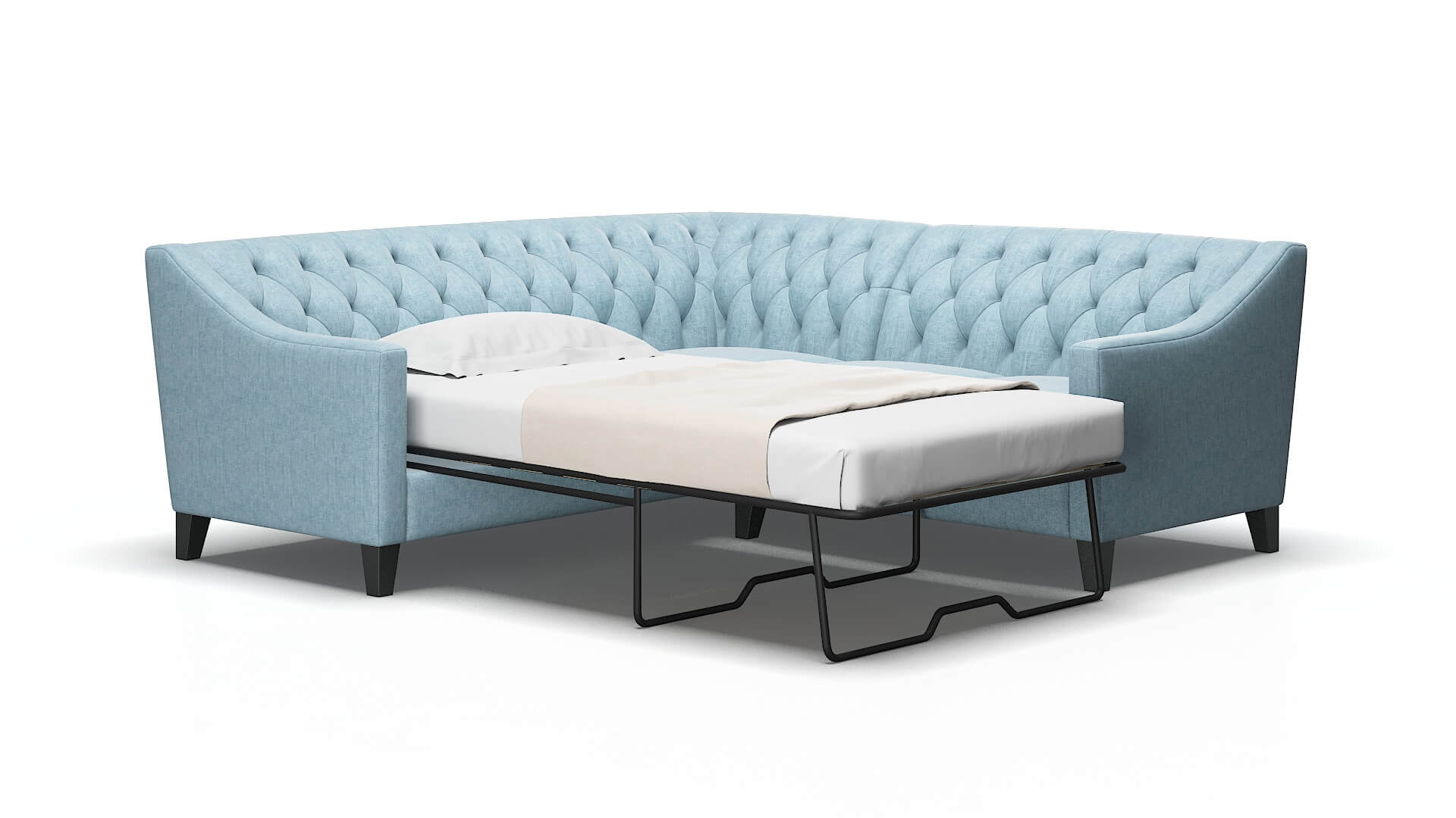 Seville Atlas turquoise Sectional sleeper Espresso Legs  2