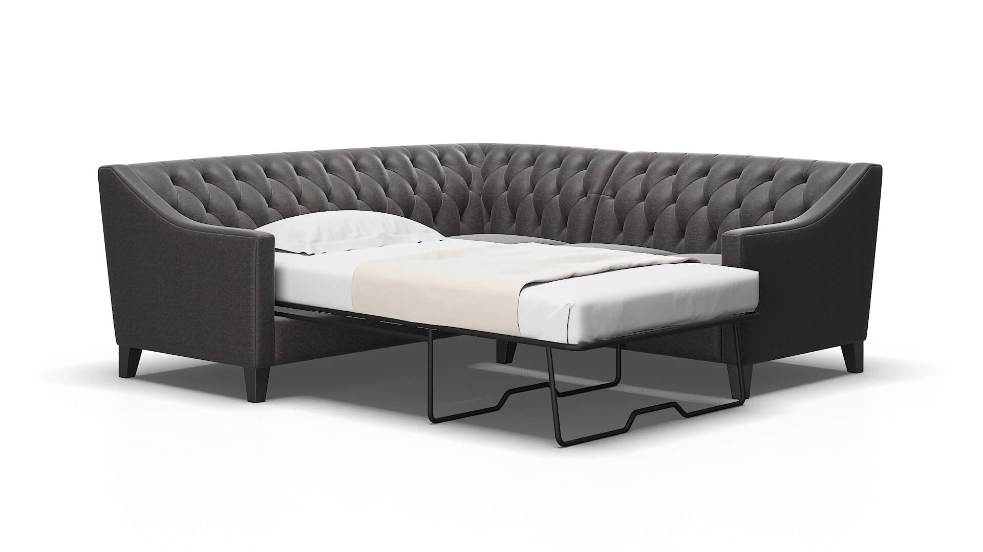 Seville Avenger denim Sectional sleeper Espresso Legs  2