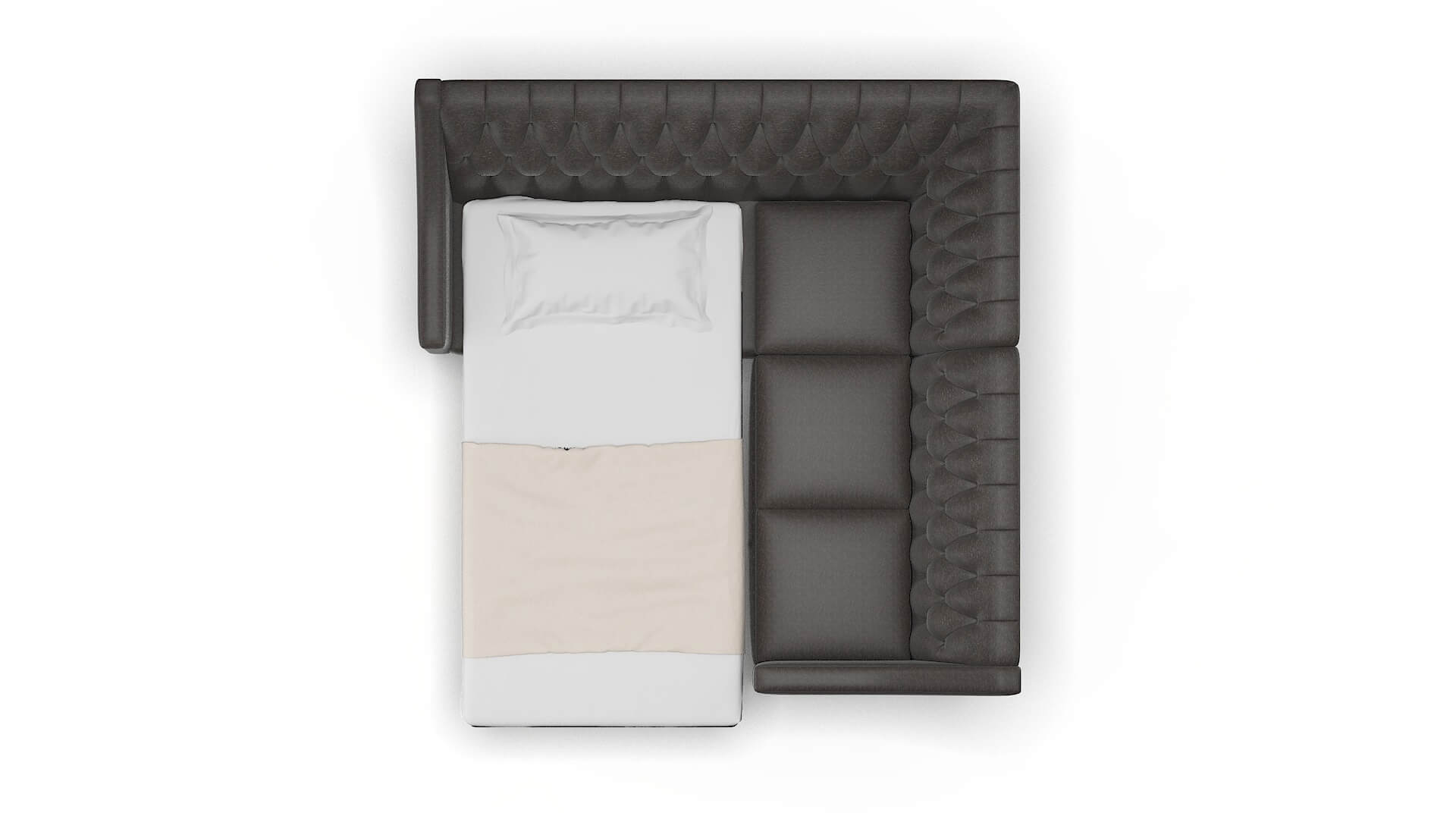 Seville Avenger Denim Sectional Sleeper Espresso legs 3