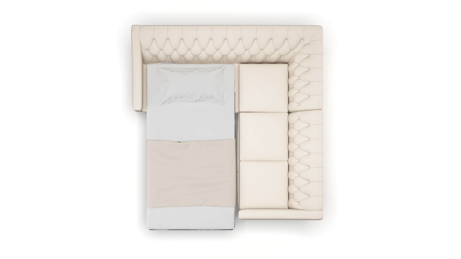 Seville Bella Buckwheat Sectional Sleeper Espresso legs 3