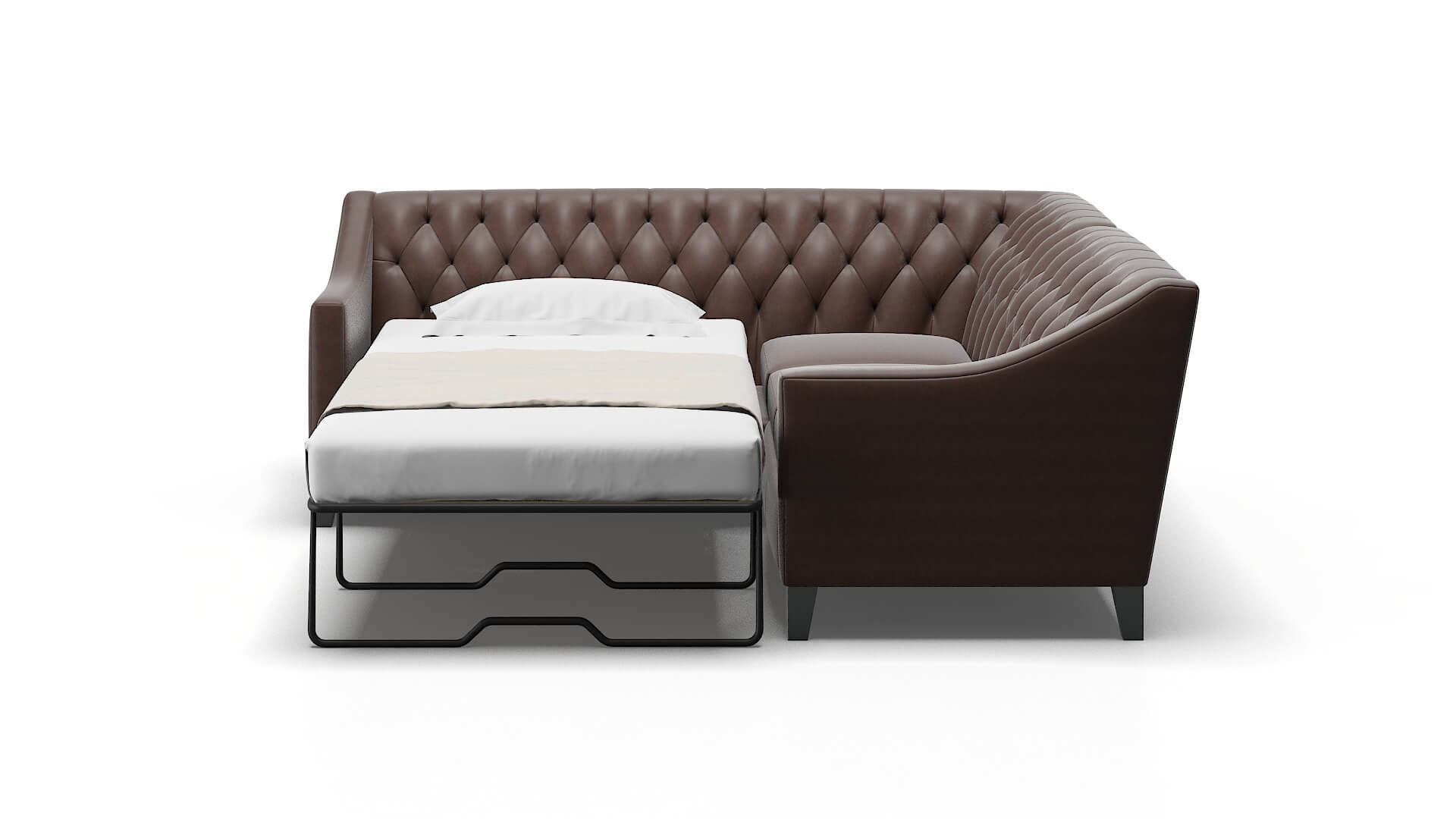 Seville Bella Espresso Sectional Sleeper Espresso legs 1