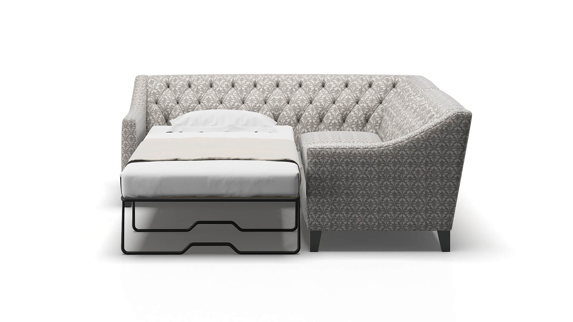 Seville Bergamo Dove Sectional Sleeper Espresso legs 1