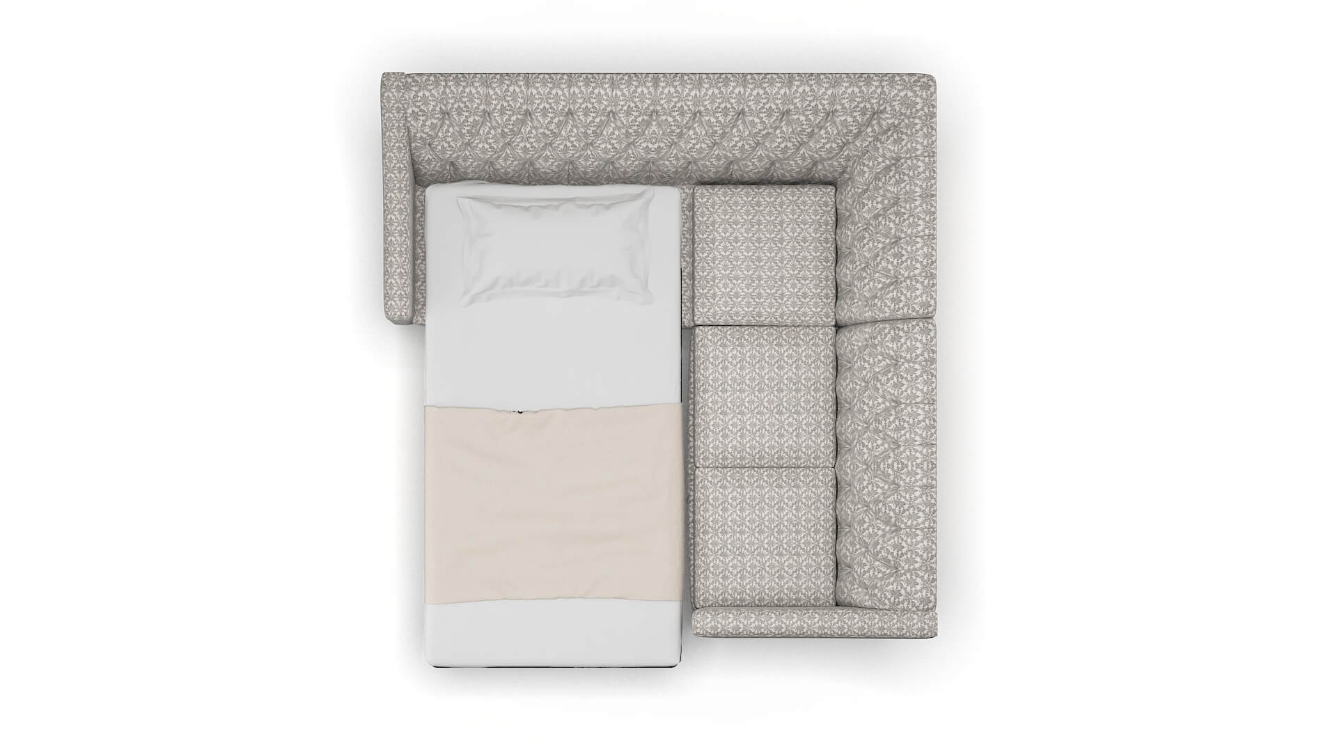 Seville Bergamo Dove Sectional Sleeper Espresso legs 3