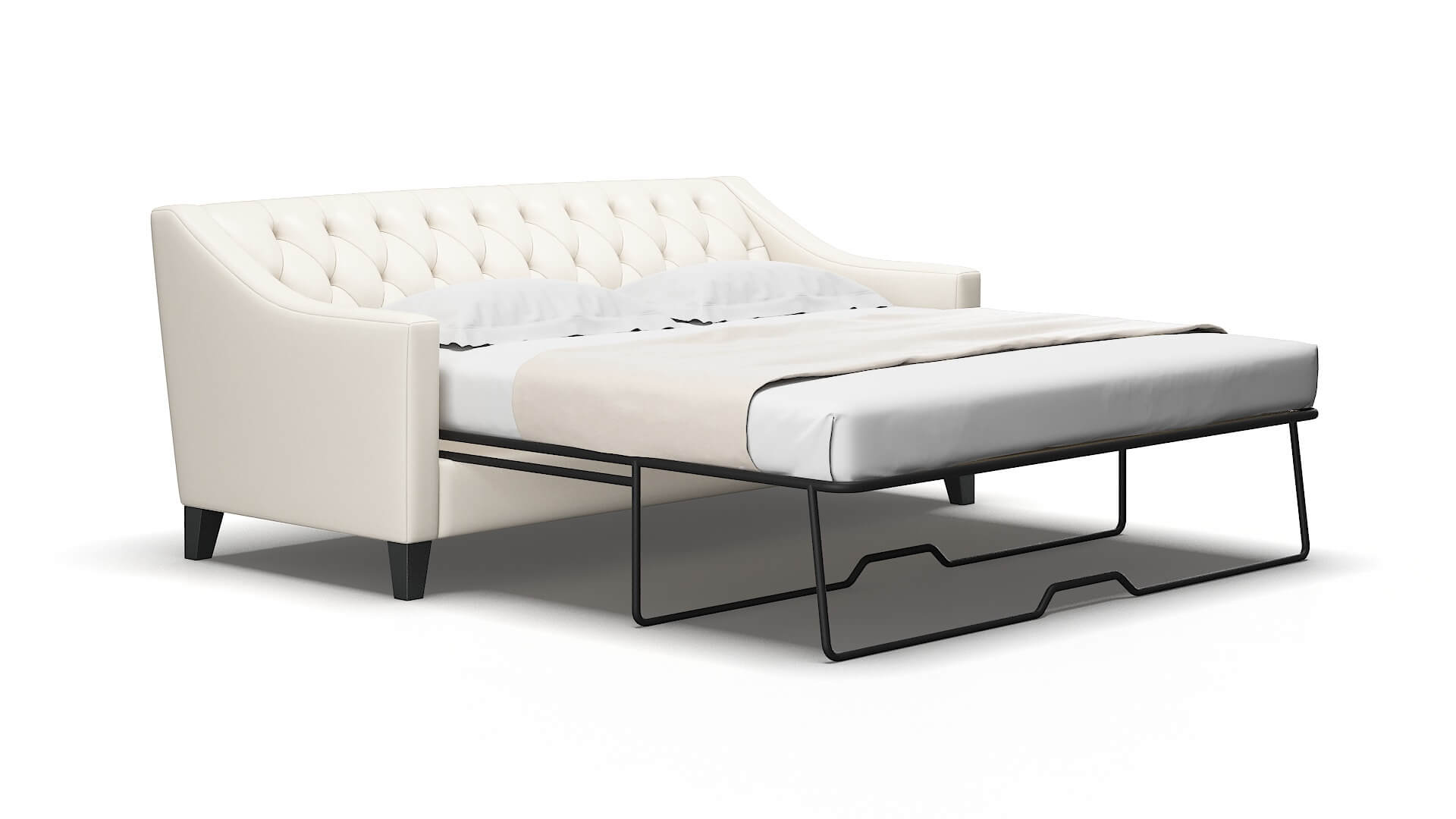 Seville Blanche Milky Sofa Sleeper Espresso legs 2