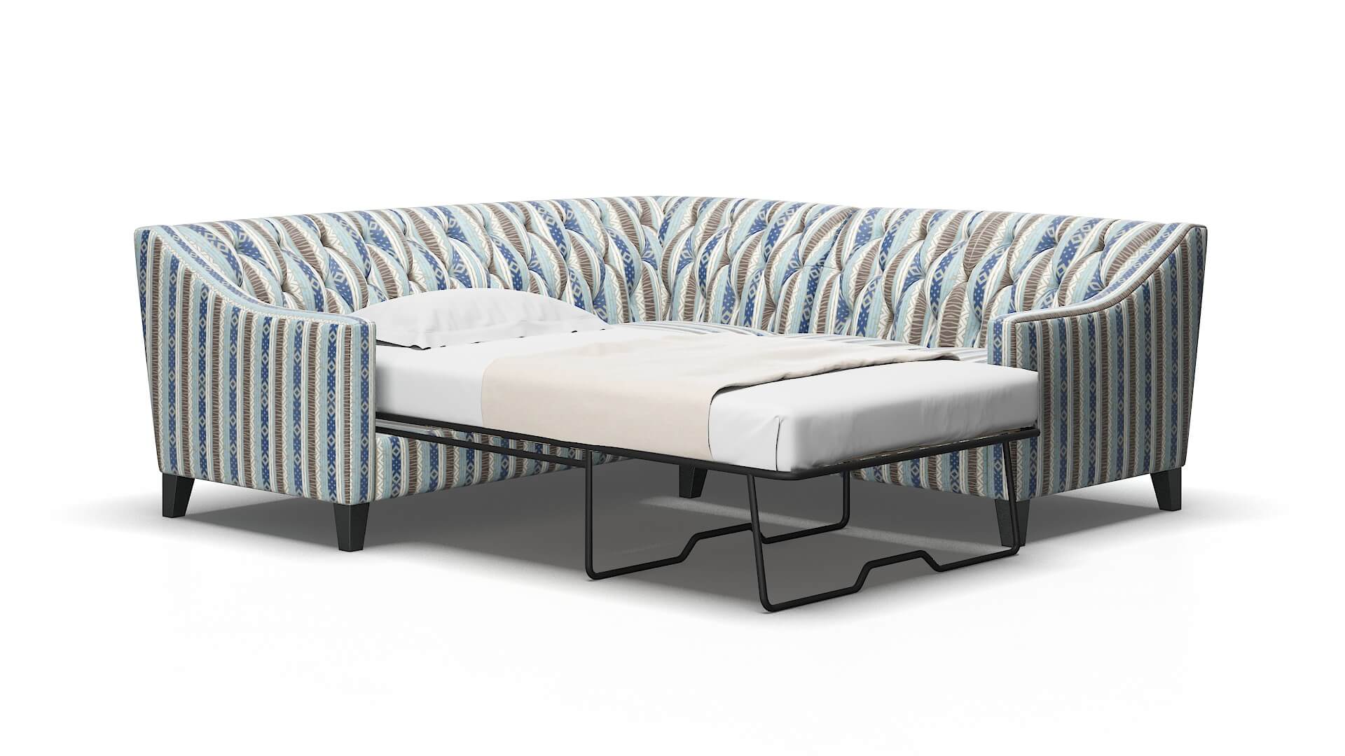 Seville Bodhi Indigo Sectional Sleeper Espresso legs 2
