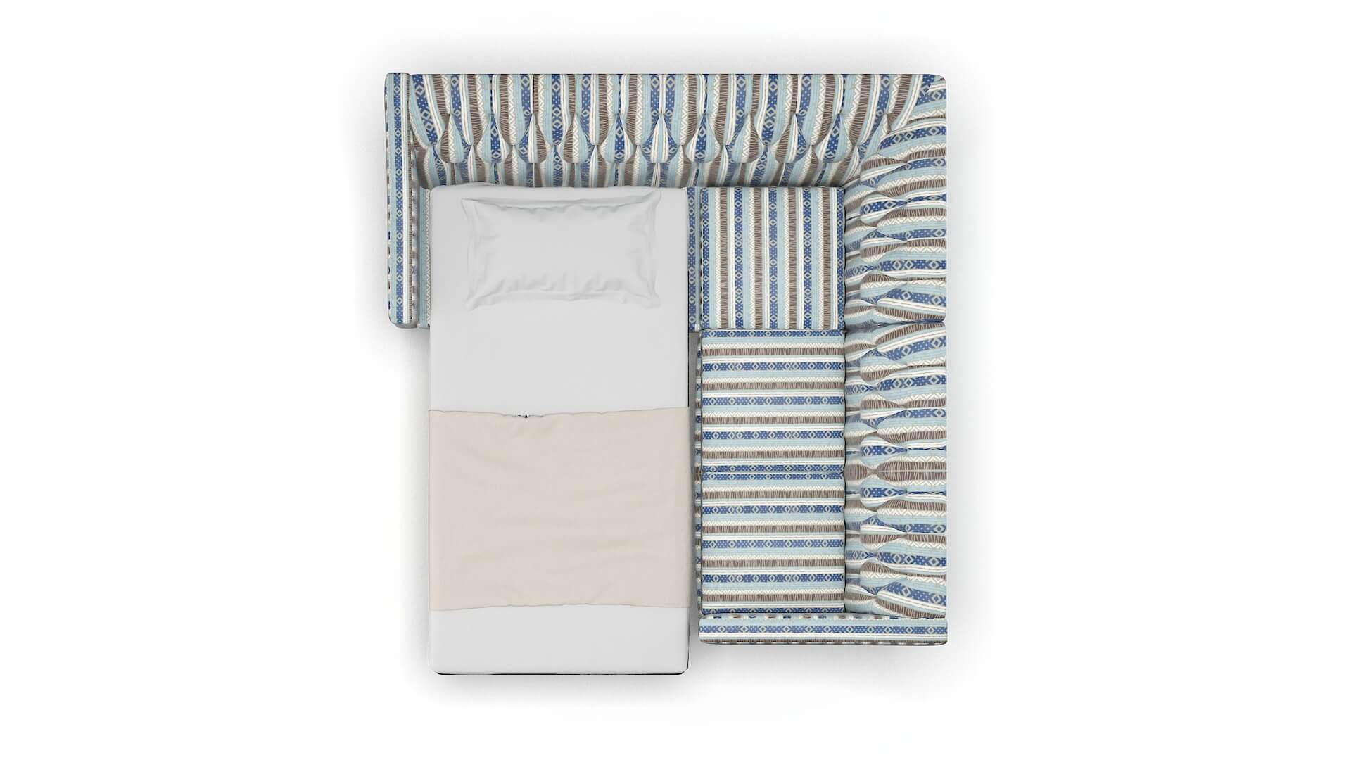 Seville Bodhi Indigo Sectional Sleeper Espresso legs 3