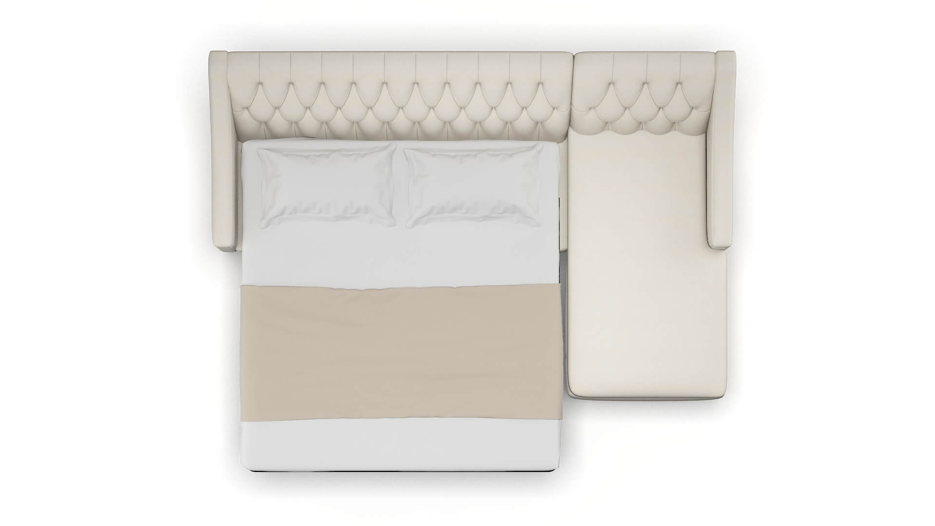 Seville Bungalow Ivory Panel Sleeper Espresso legs 3