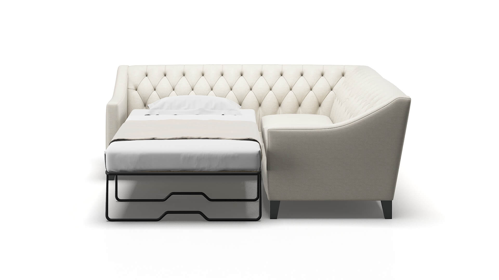 Seville Catalina Linen Sectional Sleeper Espresso legs 1