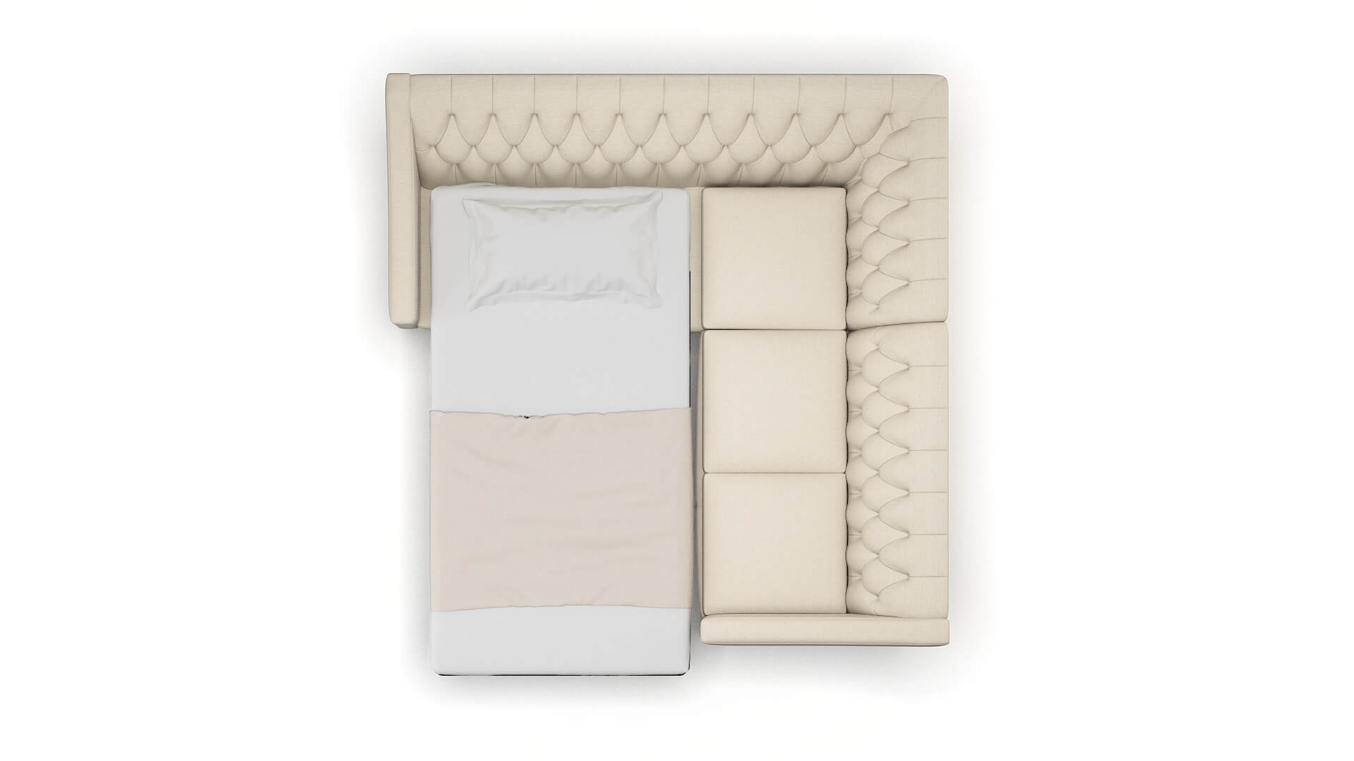 Seville Chance Sand Sectional Sleeper Espresso legs 3