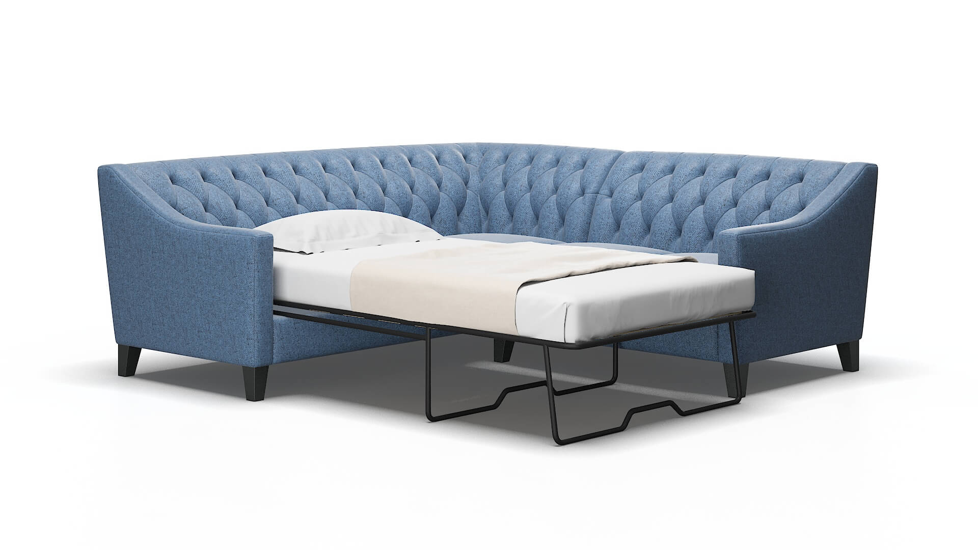 Seville Clyde deep_ocean Sectional sleeper Espresso Legs  2