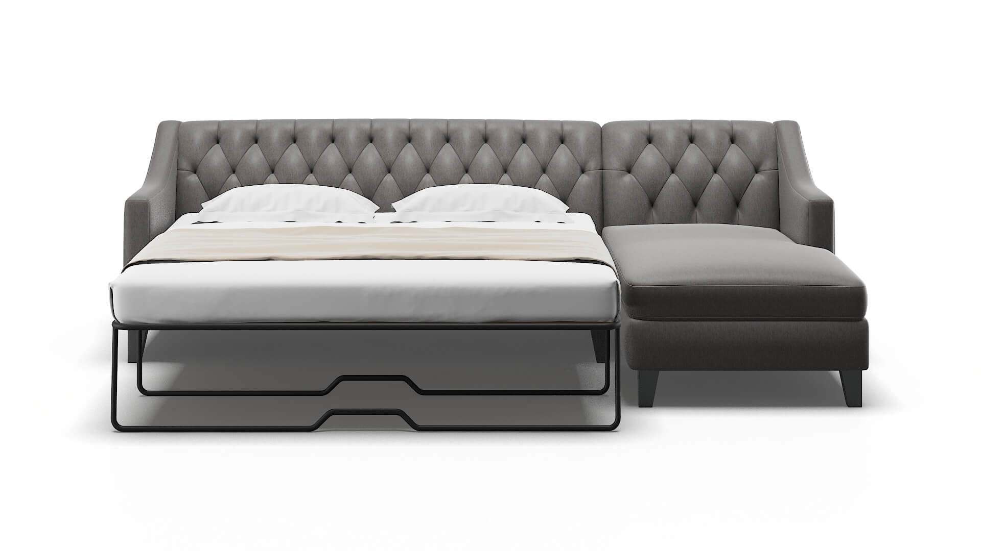 Seville Cosmo Charcoal Panel Sleeper Espresso legs 1