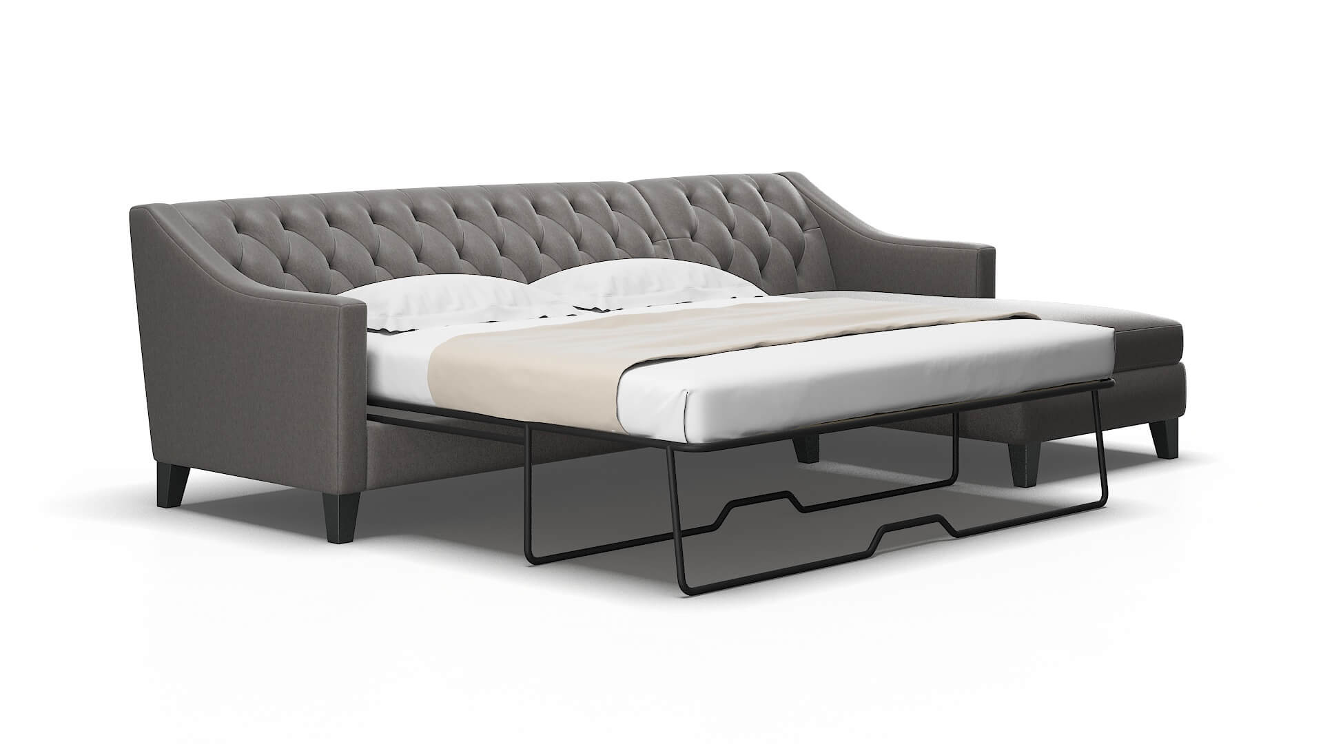 Seville Cosmo charcoal Panel sleeper Espresso Legs  2