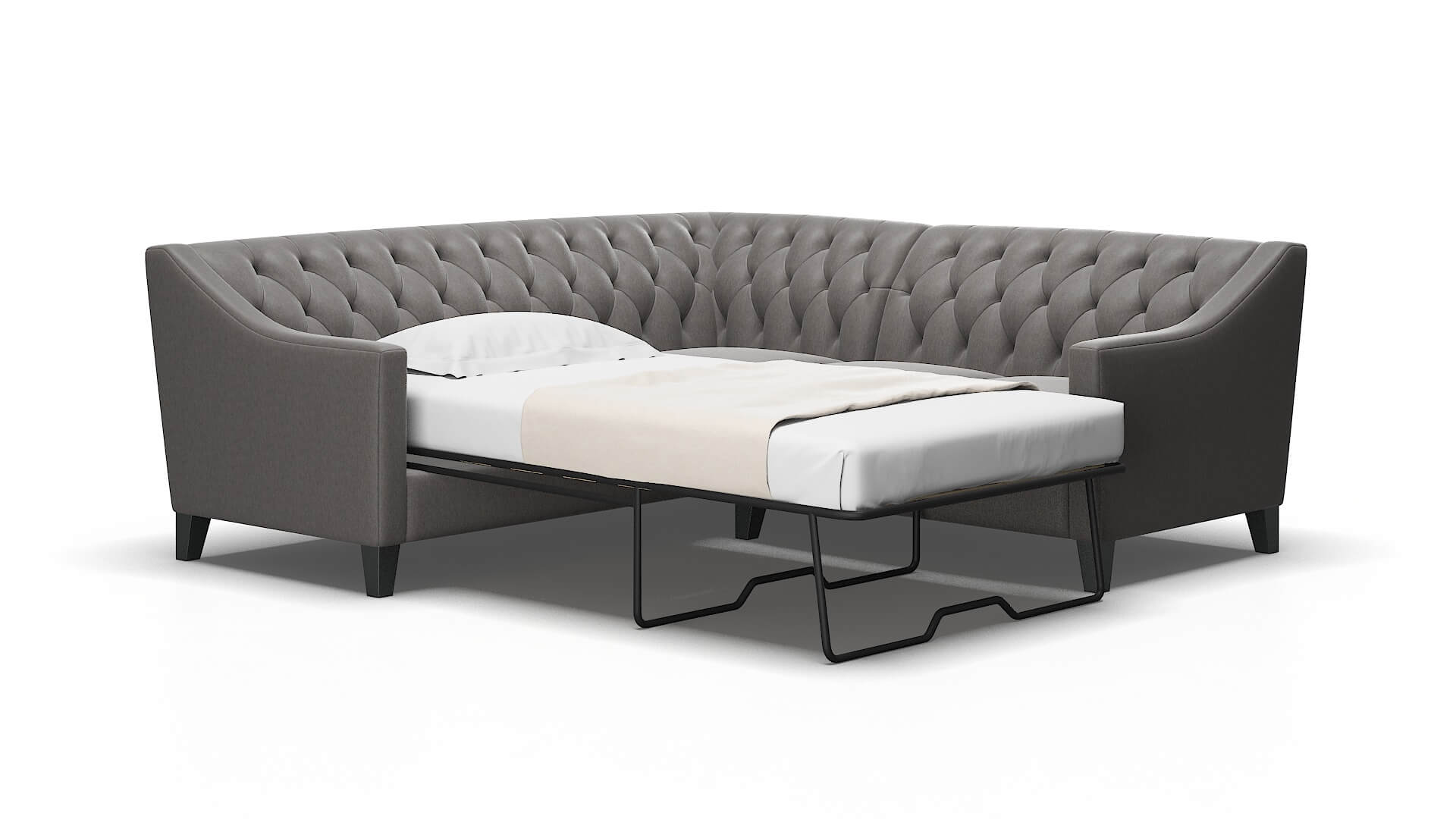 Seville Cosmo charcoal Sectional sleeper Espresso Legs  2