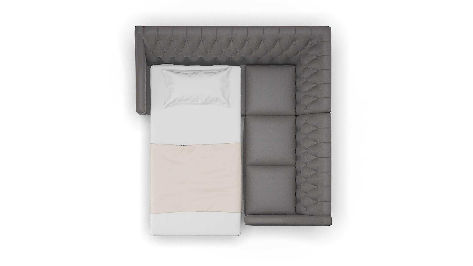 Seville Cosmo Charcoal Sectional Sleeper Espresso legs 3