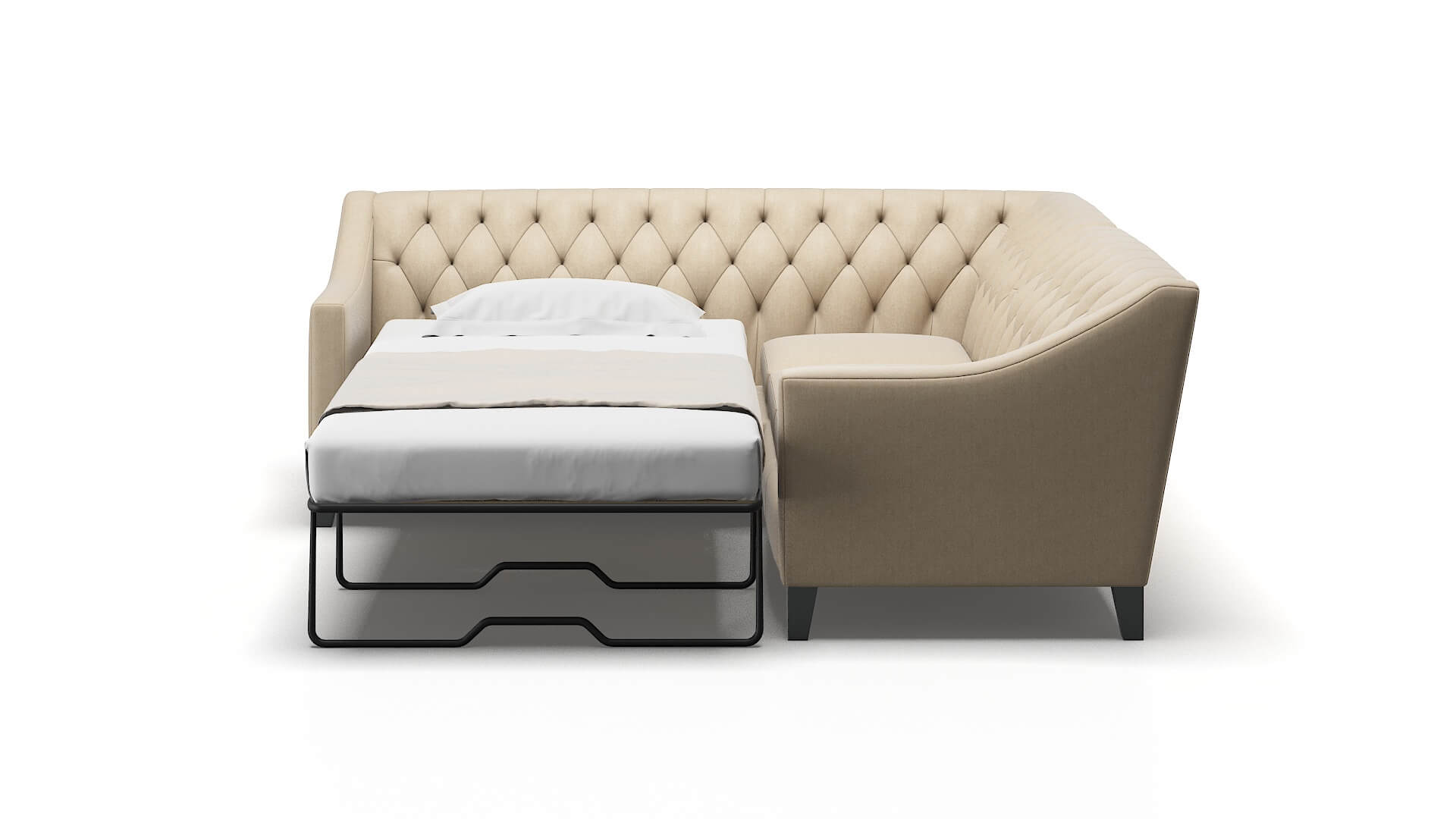 Seville Cosmo Fawn Sectional Sleeper Espresso legs 1