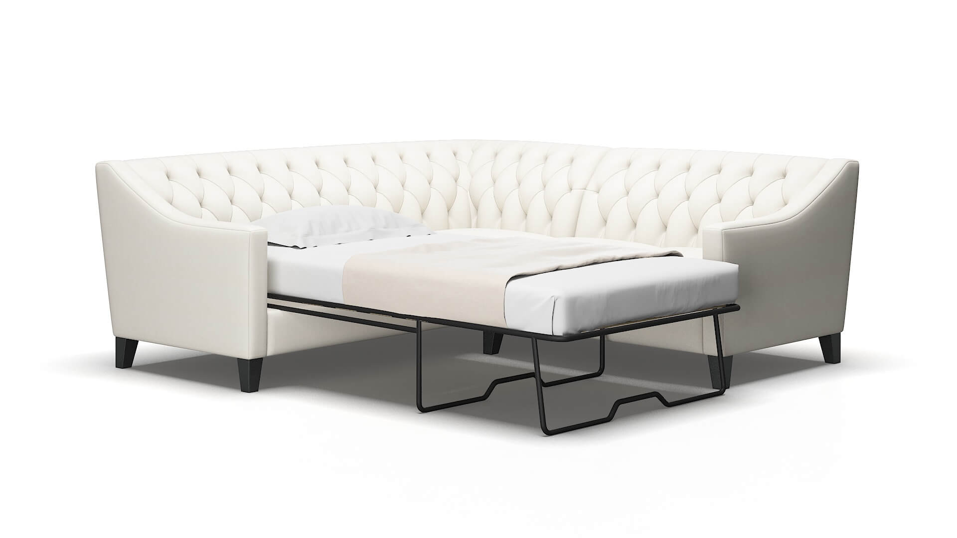 Seville Cosmo ivory Sectional sleeper Espresso Legs  2