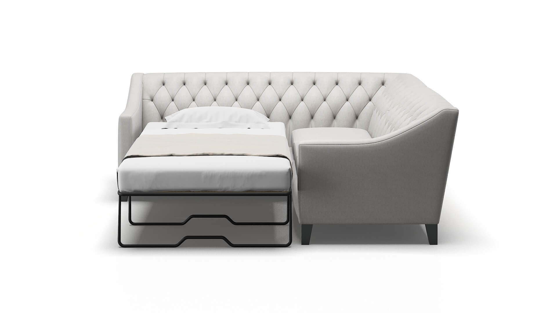 Seville Cosmo Silver Sectional Sleeper Espresso legs 1