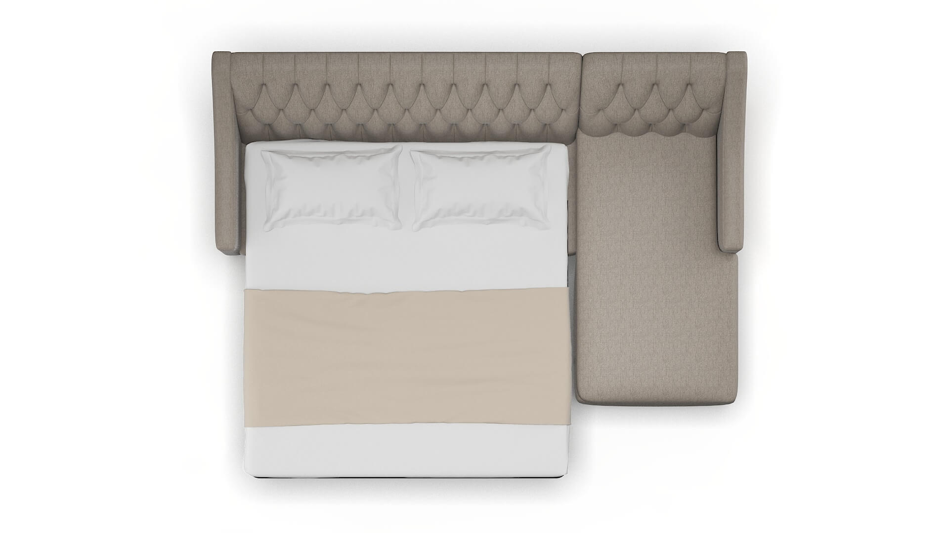 Seville Cosmo Taupe Panel Sleeper Espresso legs 3