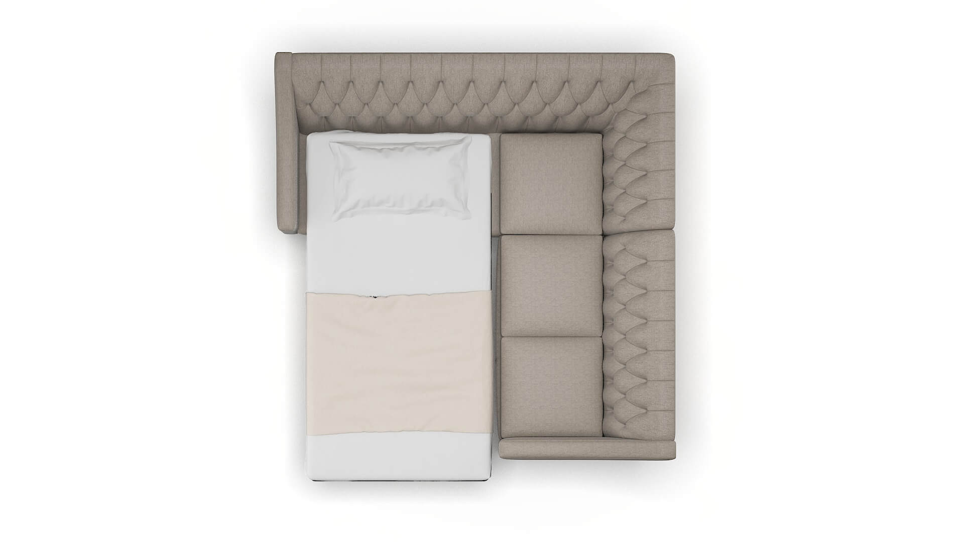 Seville Cosmo Taupe Sectional Sleeper Espresso legs 3