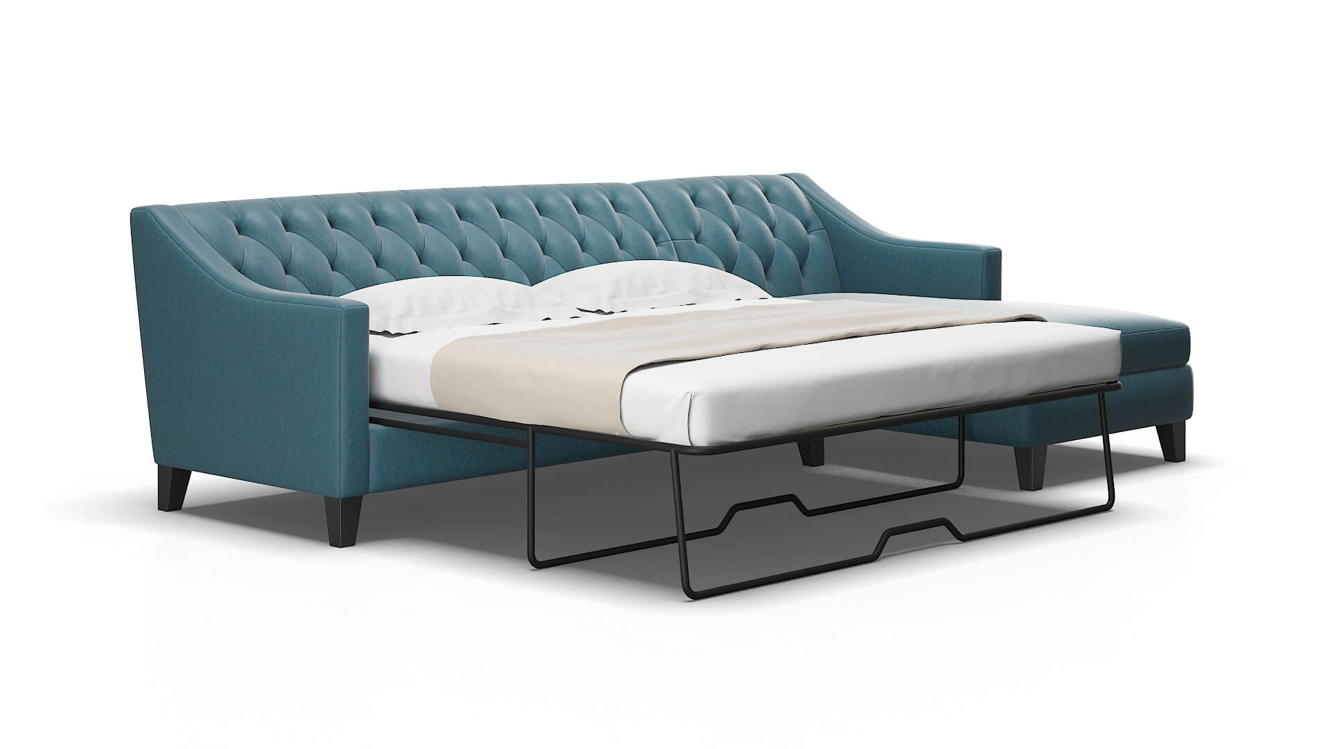 Seville Cosmo Teal Panel Sleeper espresso legs 2