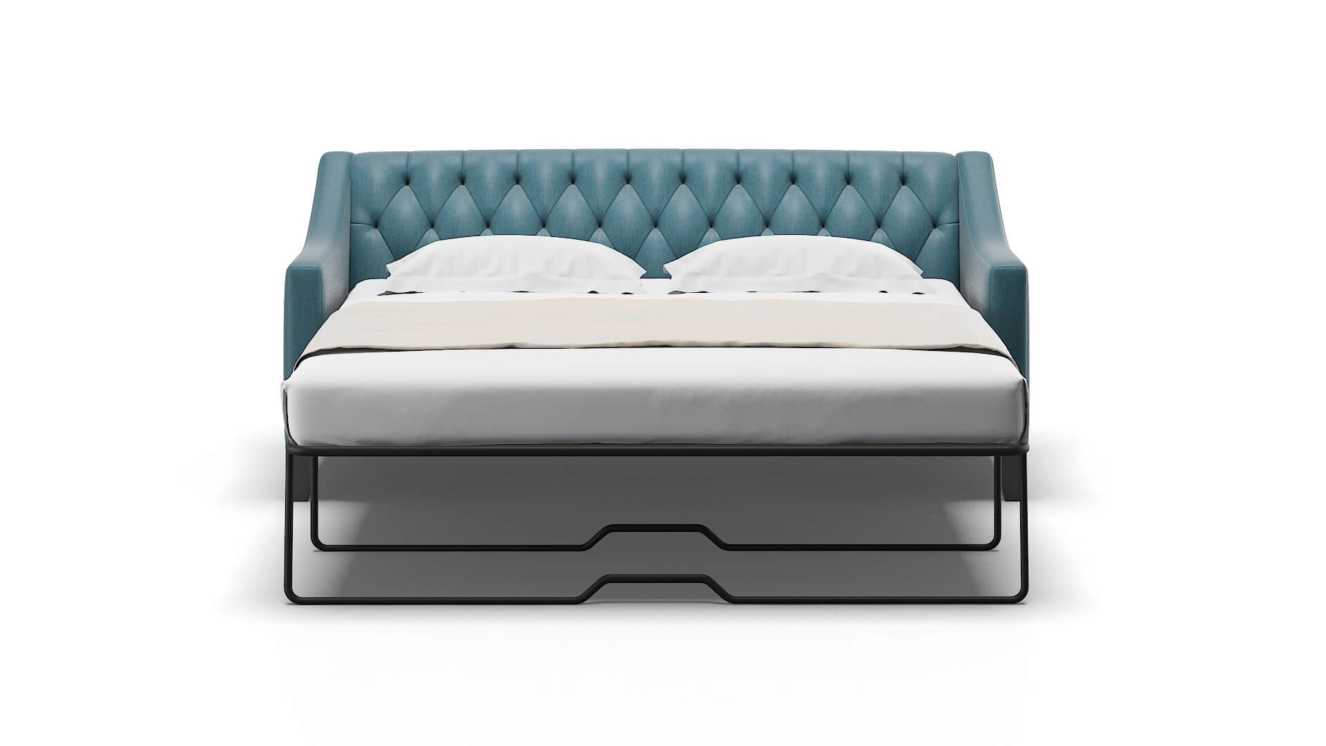 Seville Cosmo Teal Sofa Sleeper Espresso legs 1