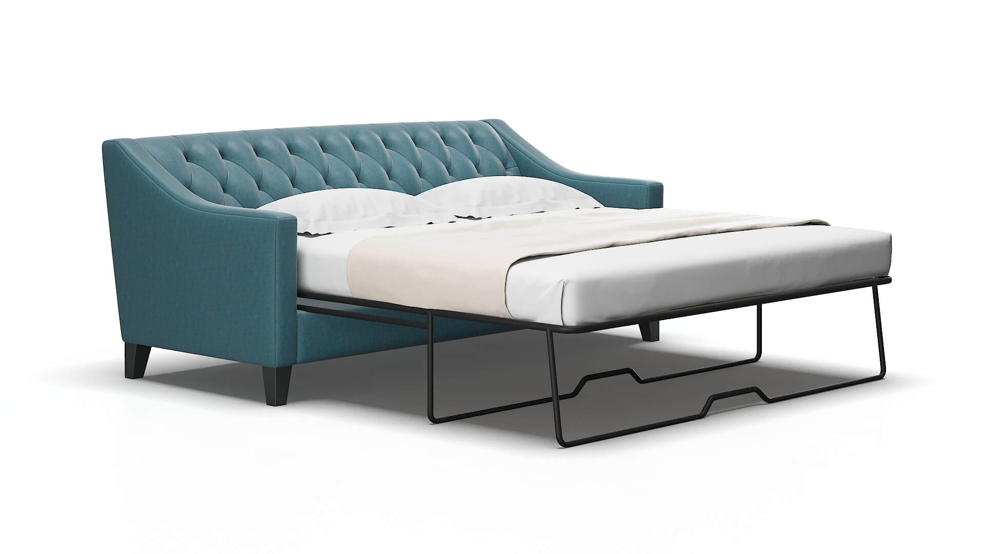 Seville Cosmo Teal Sofa Sleeper Espresso legs 2