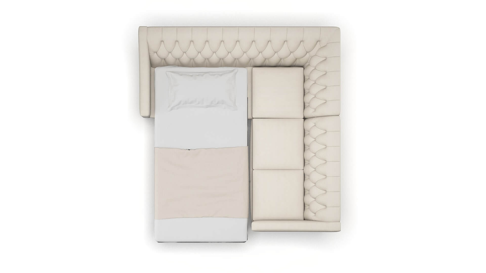 Seville Dawson Sand Sectional Sleeper Espresso legs 3