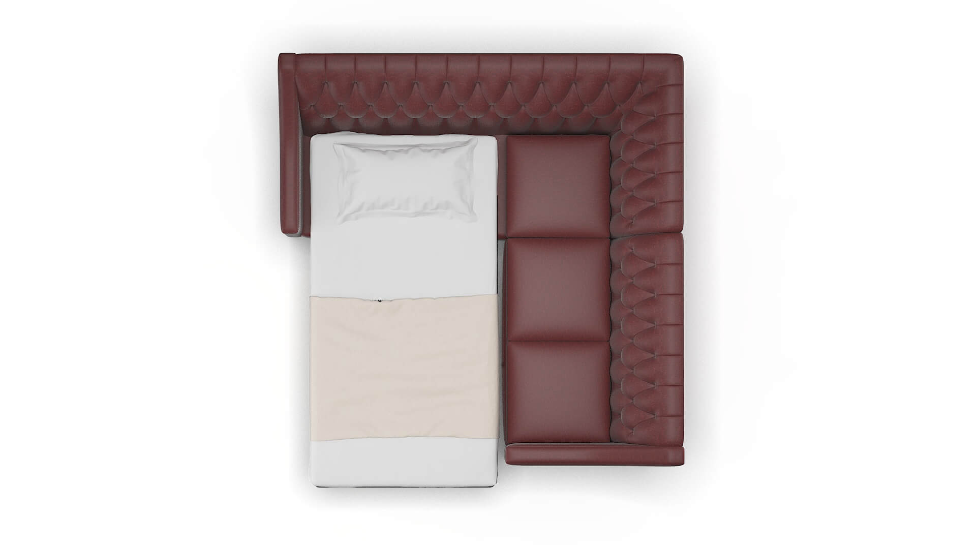 Seville Derby Berry Sectional Sleeper Espresso legs 3