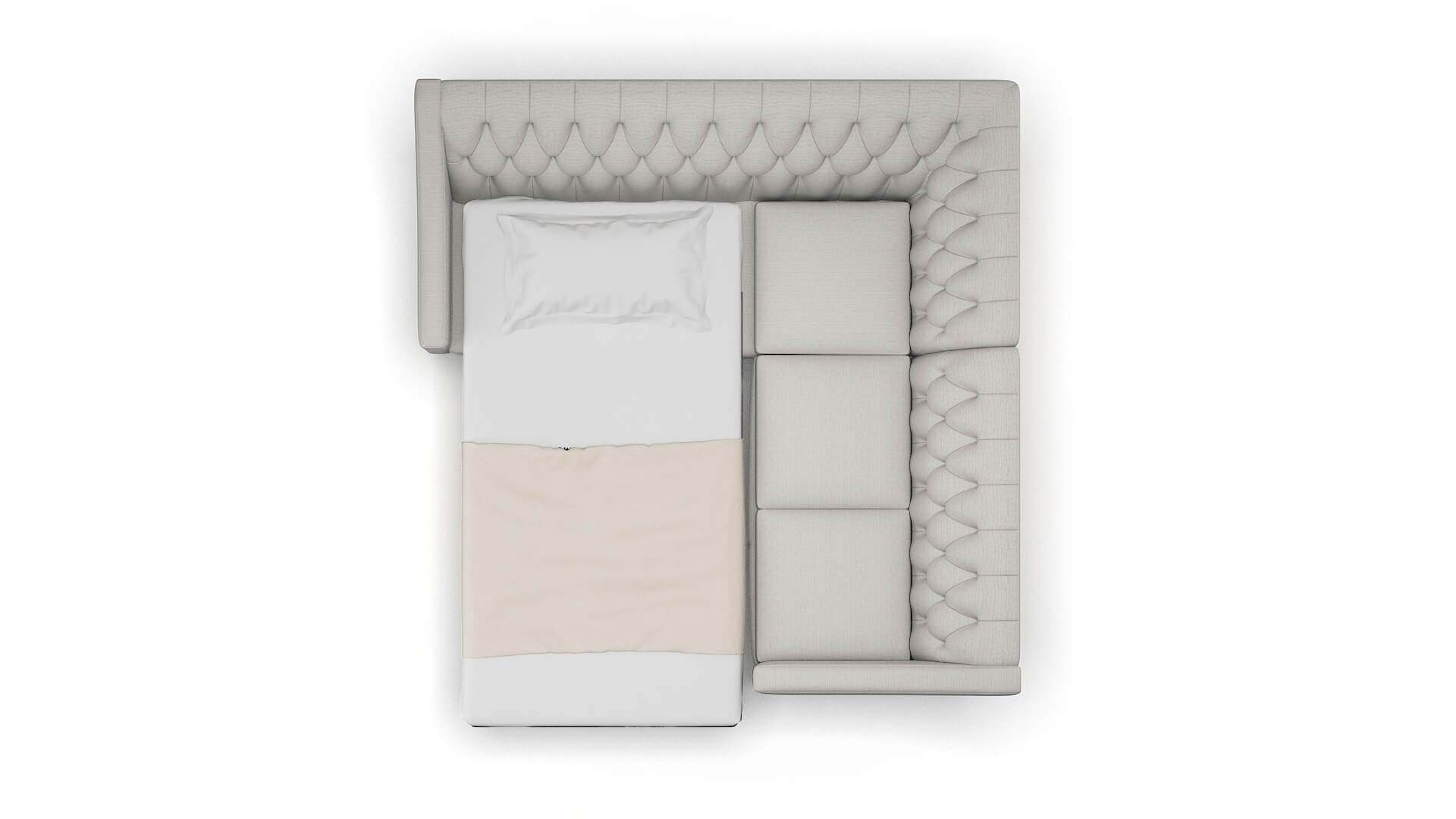 Seville Derby Grey Sectional Sleeper Espresso legs 3