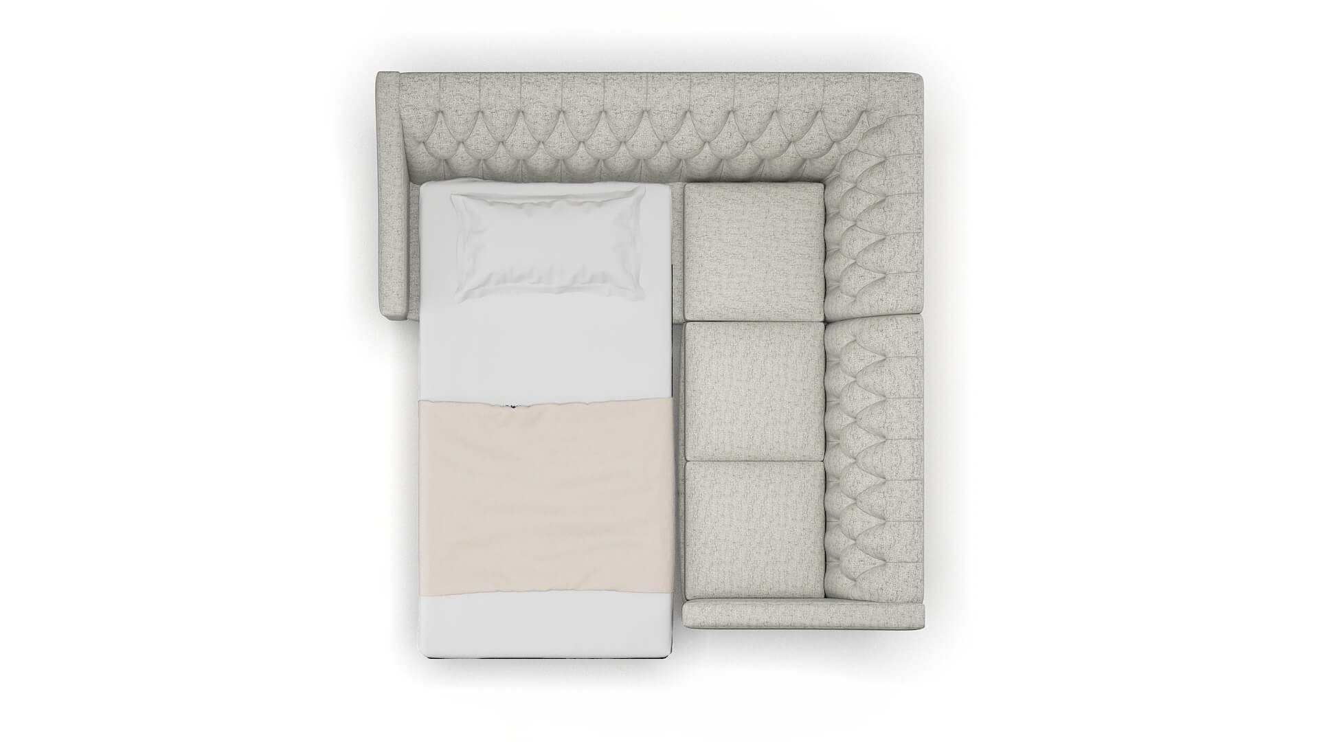 Seville Derby Silver Sectional Sleeper Espresso legs 3