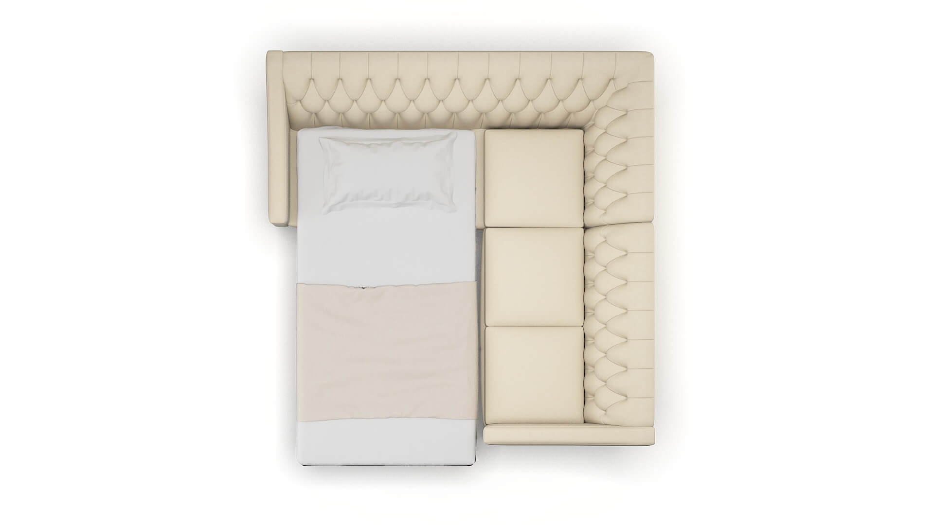 Seville Dream_d Almond Sectional Sleeper Espresso legs 3