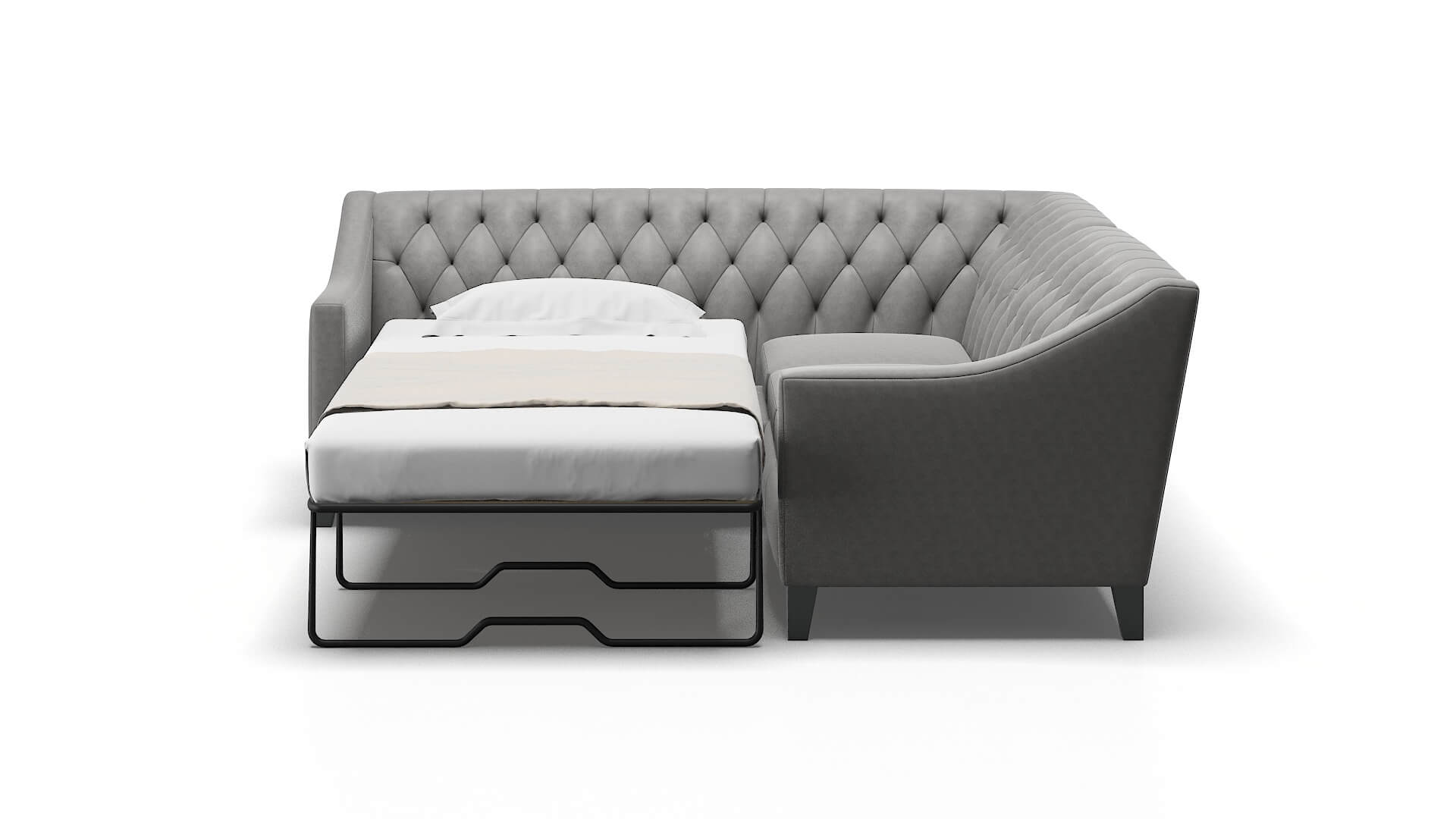 Seville Dream_d Charcoal Sectional Sleeper Espresso legs 1