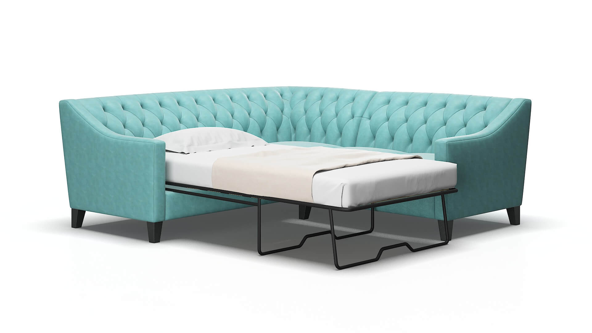 Seville Dream_d French_blue Sectional Sleeper espresso legs 2