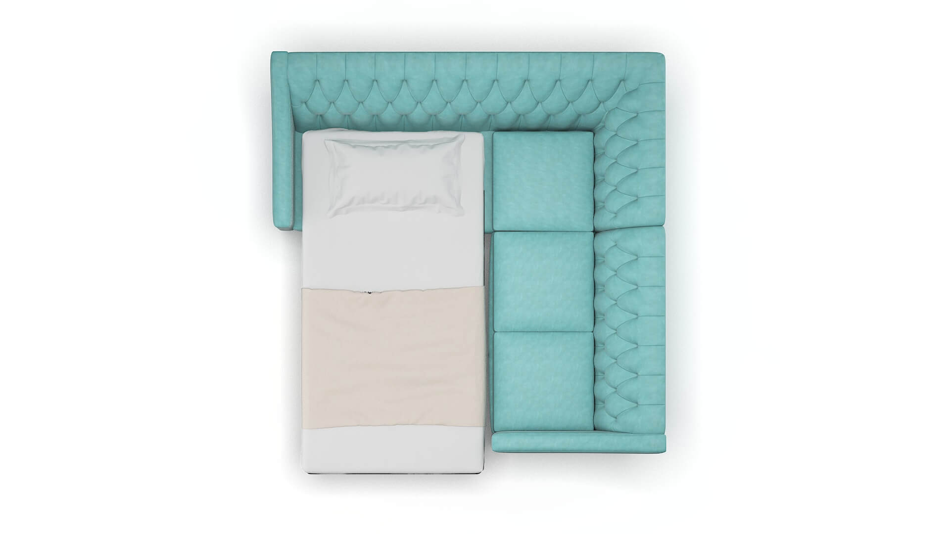 Seville Dream_d French_blue Sectional Sleeper Espresso legs 3