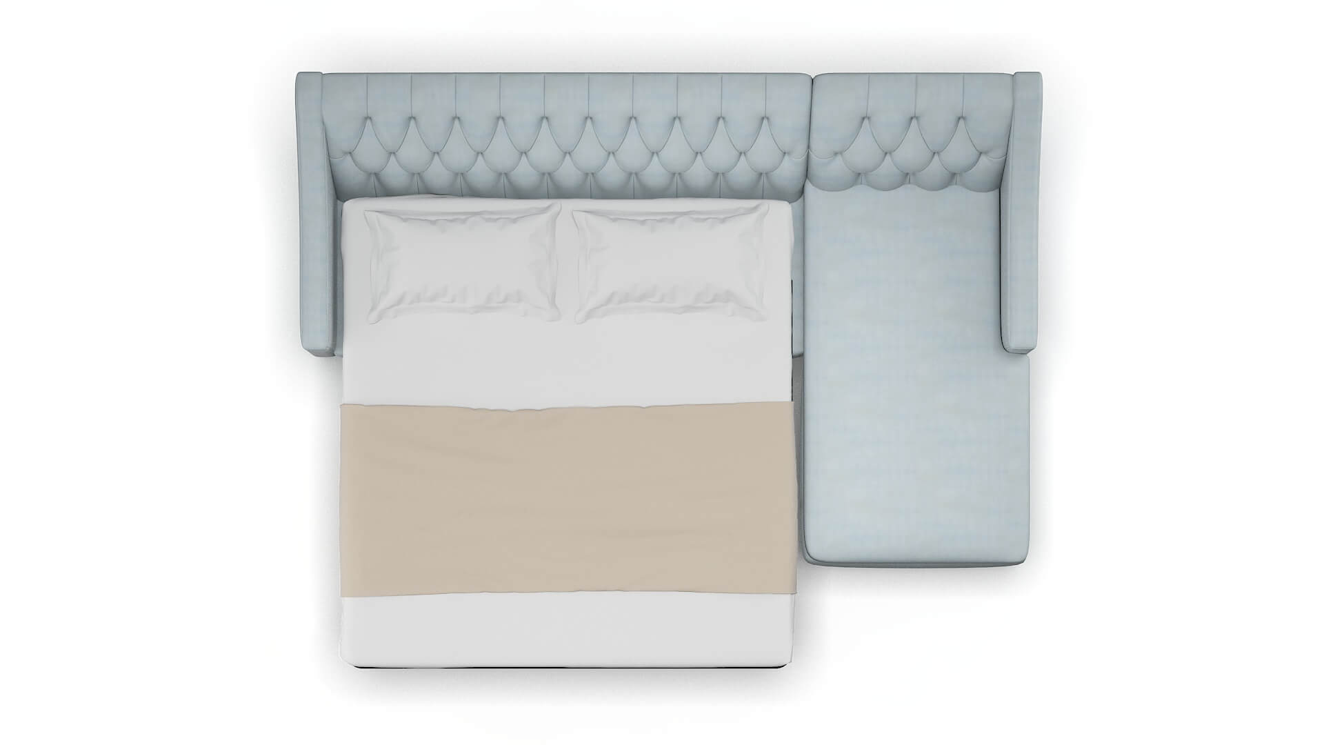 Seville Hathaway Aqua Panel Sleeper Espresso legs 3