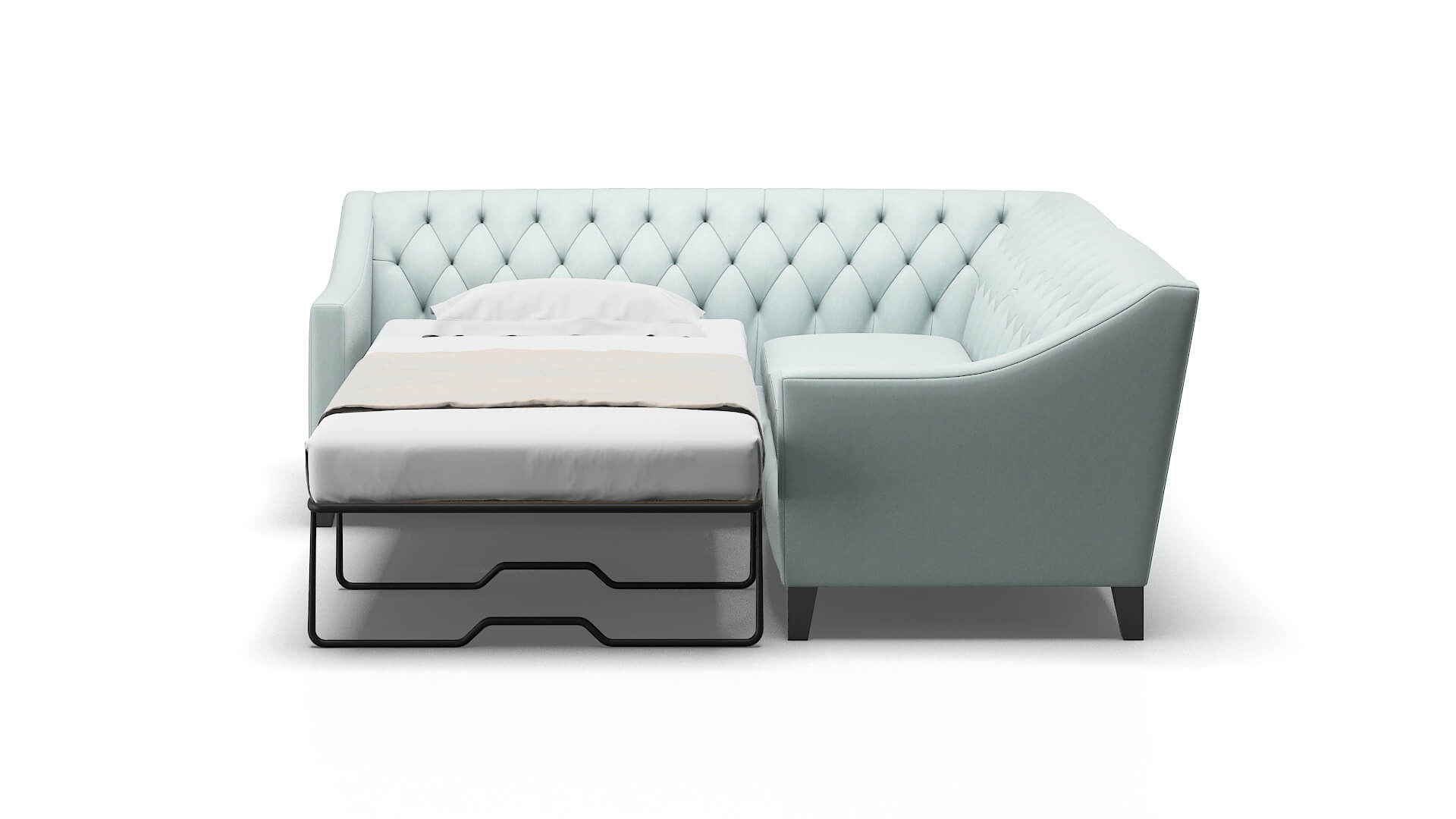 Seville Hepburn Peridot Sectional Sleeper Espresso legs 1