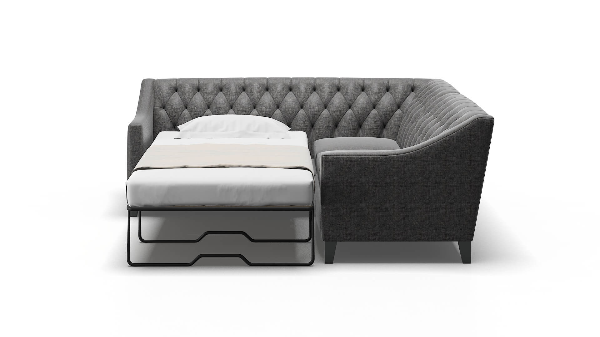 Seville Insight Charcoal Sectional Sleeper Espresso legs 1