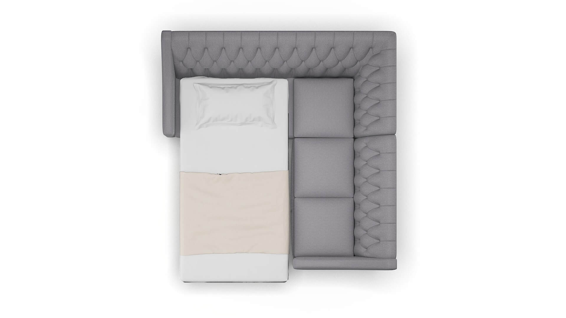 Seville Insight Denim Sectional Sleeper Espresso legs 3