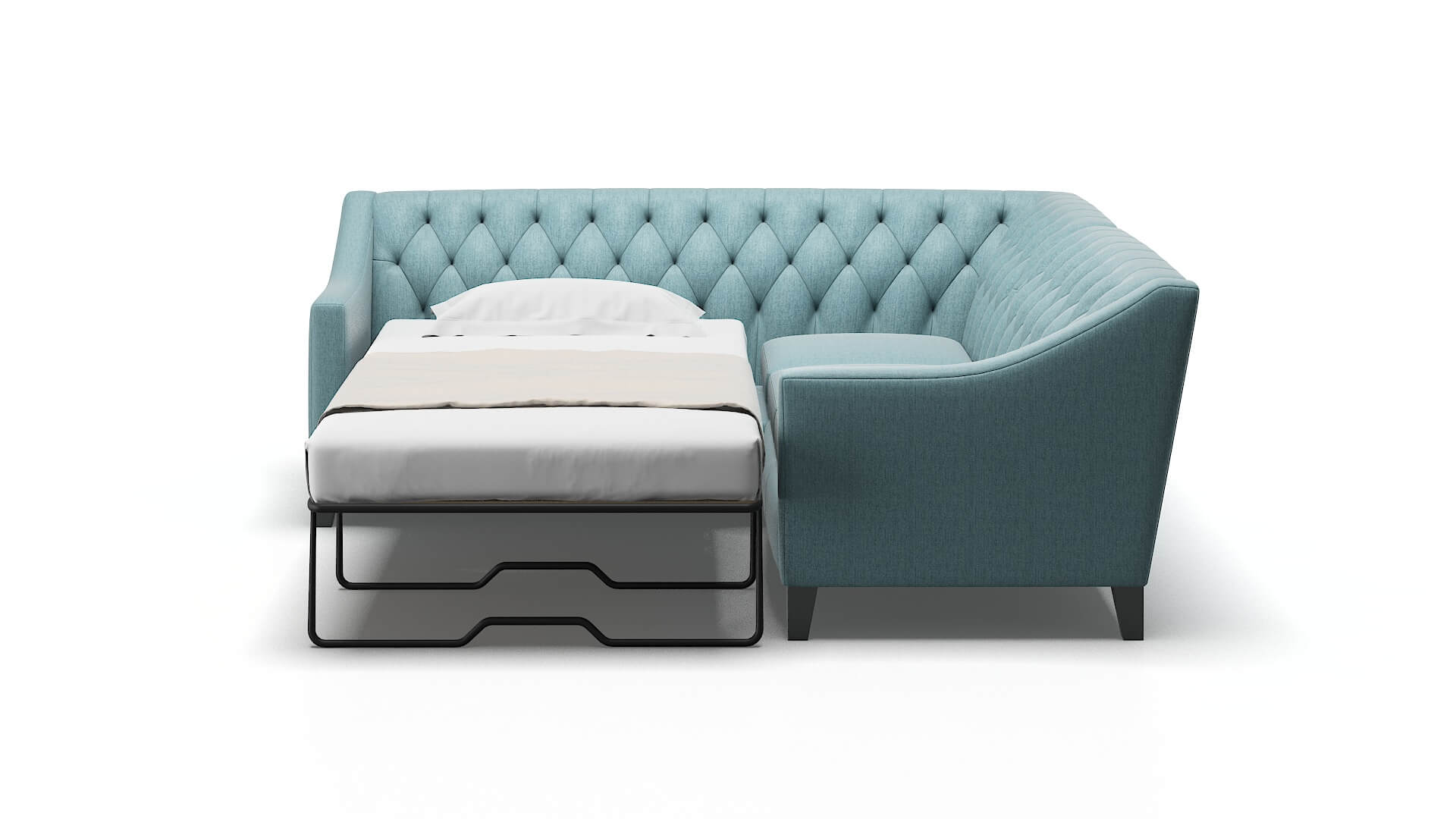 Seville Insight Peacock Sectional Sleeper Espresso legs 1