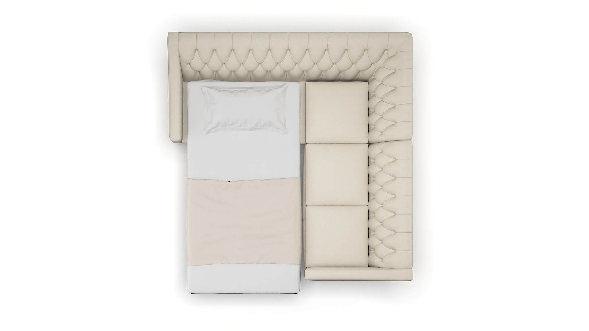 Seville Keylargo Almond Sectional Sleeper Espresso legs 3