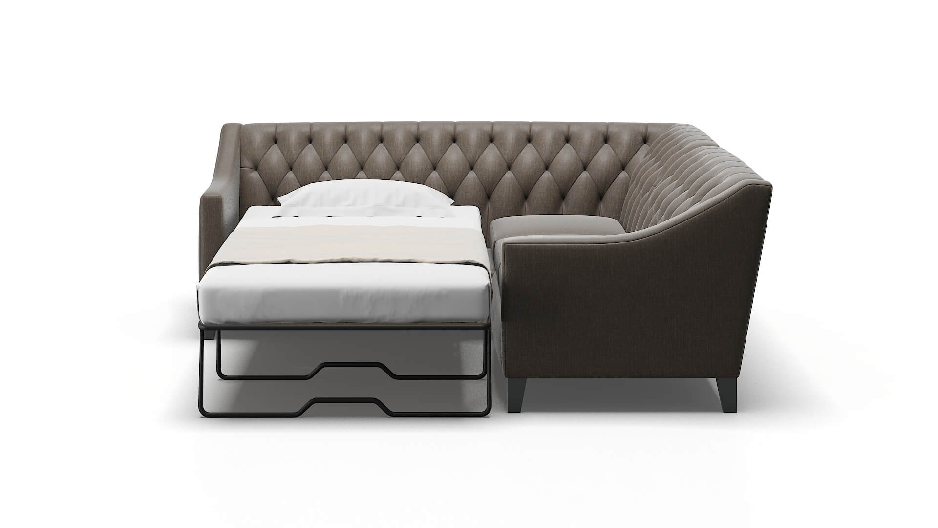 Seville Keylargo Bark Sectional Sleeper Espresso legs 1